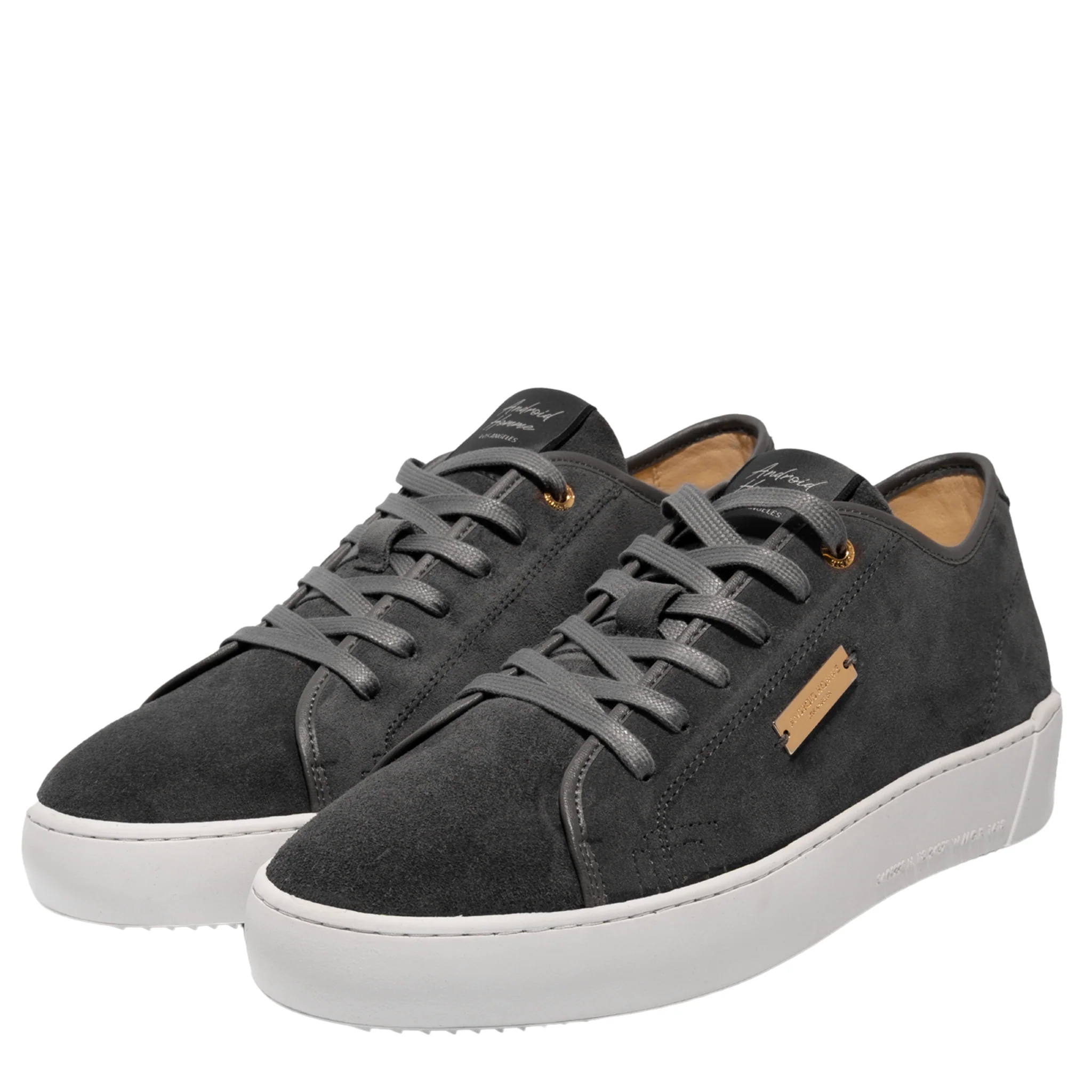 Mens Android Homme Grey Suede Sorrento Hardware Trainers - Image 2