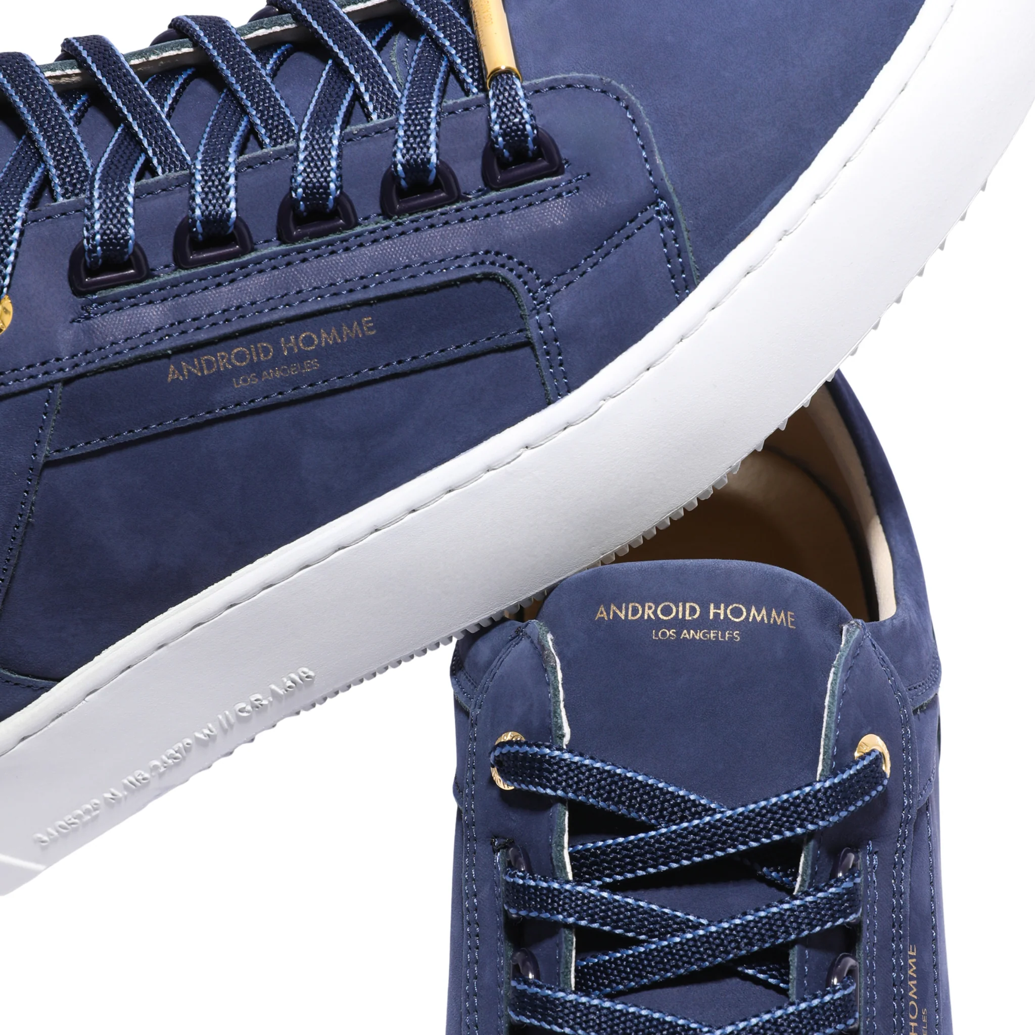 Mens Android Homme Ink Venice Nubuck/Gold Trainers - Image 3