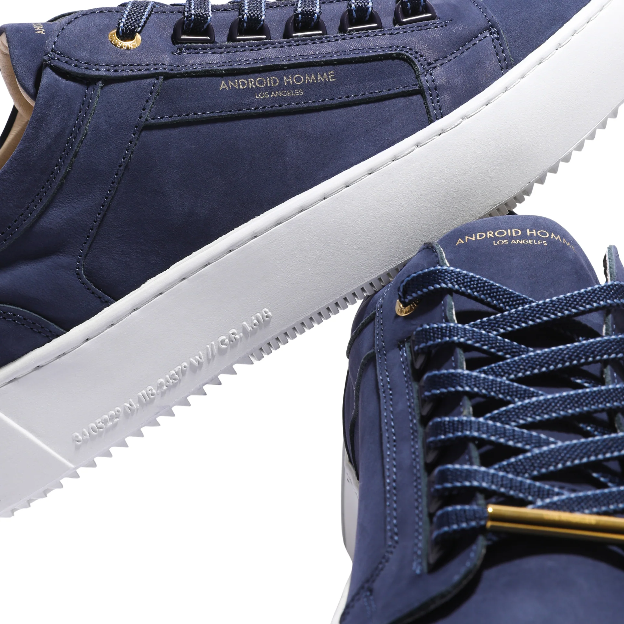 Mens Android Homme Ink Venice Nubuck/Gold Trainers - Image 4