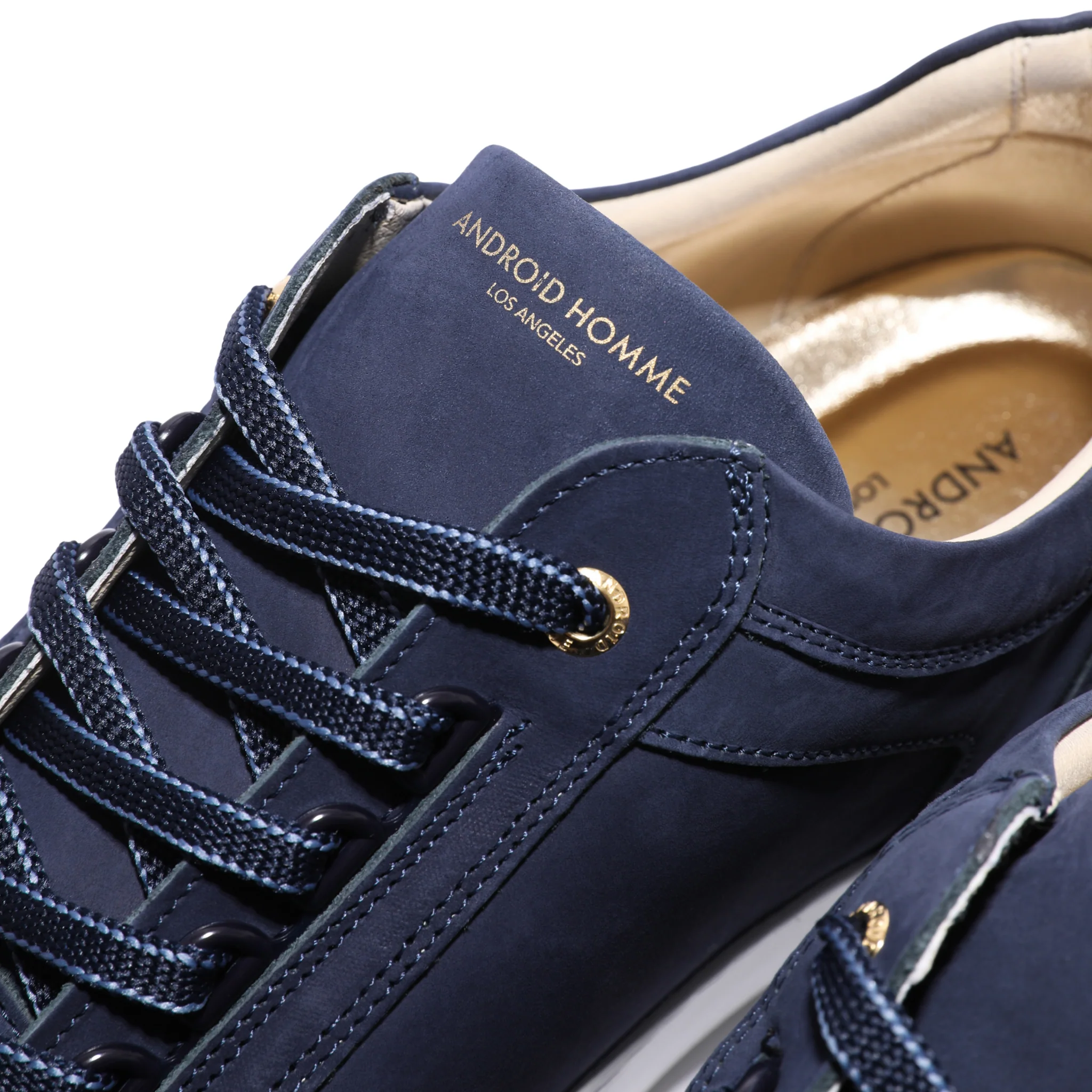 Mens Android Homme Ink Venice Nubuck/Gold Trainers - Image 5