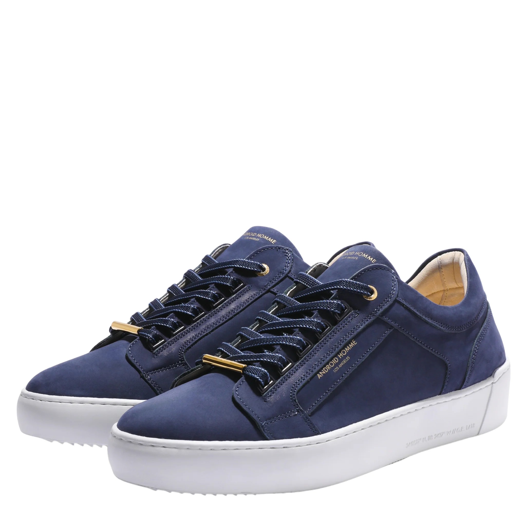 Mens Android Homme Ink Venice Nubuck/Gold Trainers - Image 8