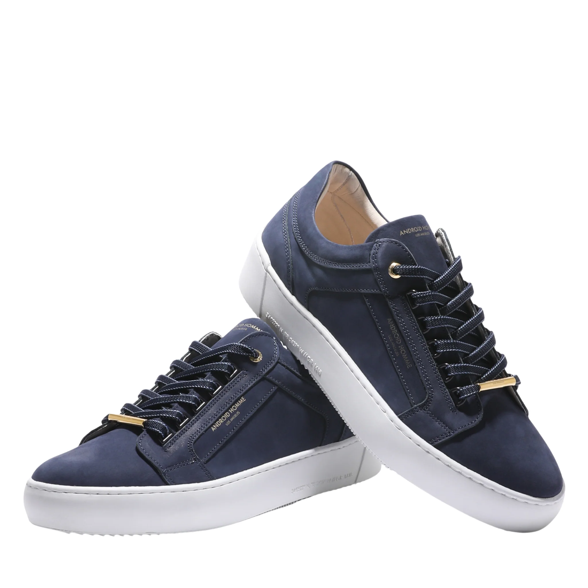 Mens Android Homme Ink Venice Nubuck/Gold Trainers - Image 9