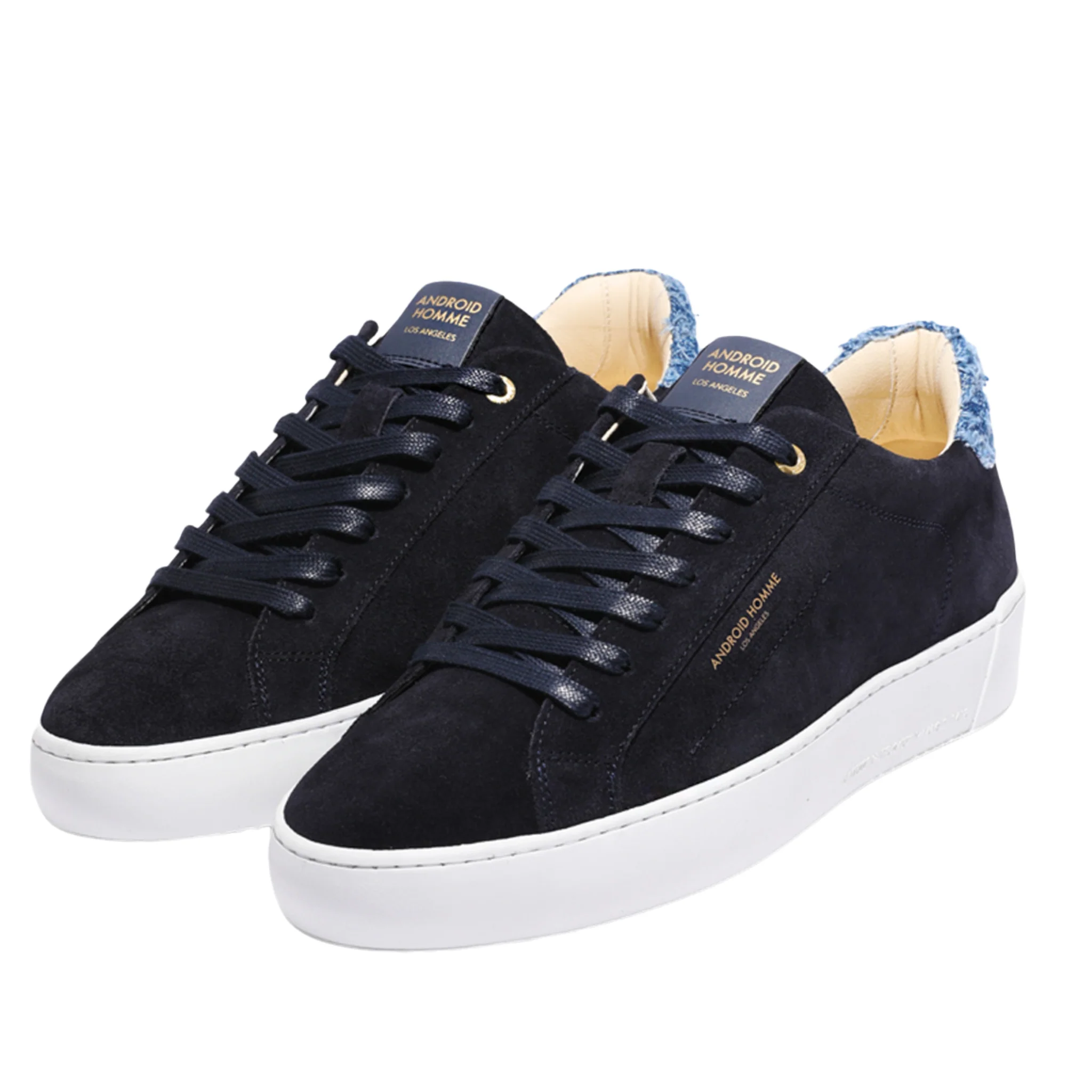 Mens Android Homme Navy/Blue Denim Zuma Suede Trainers - Image 2
