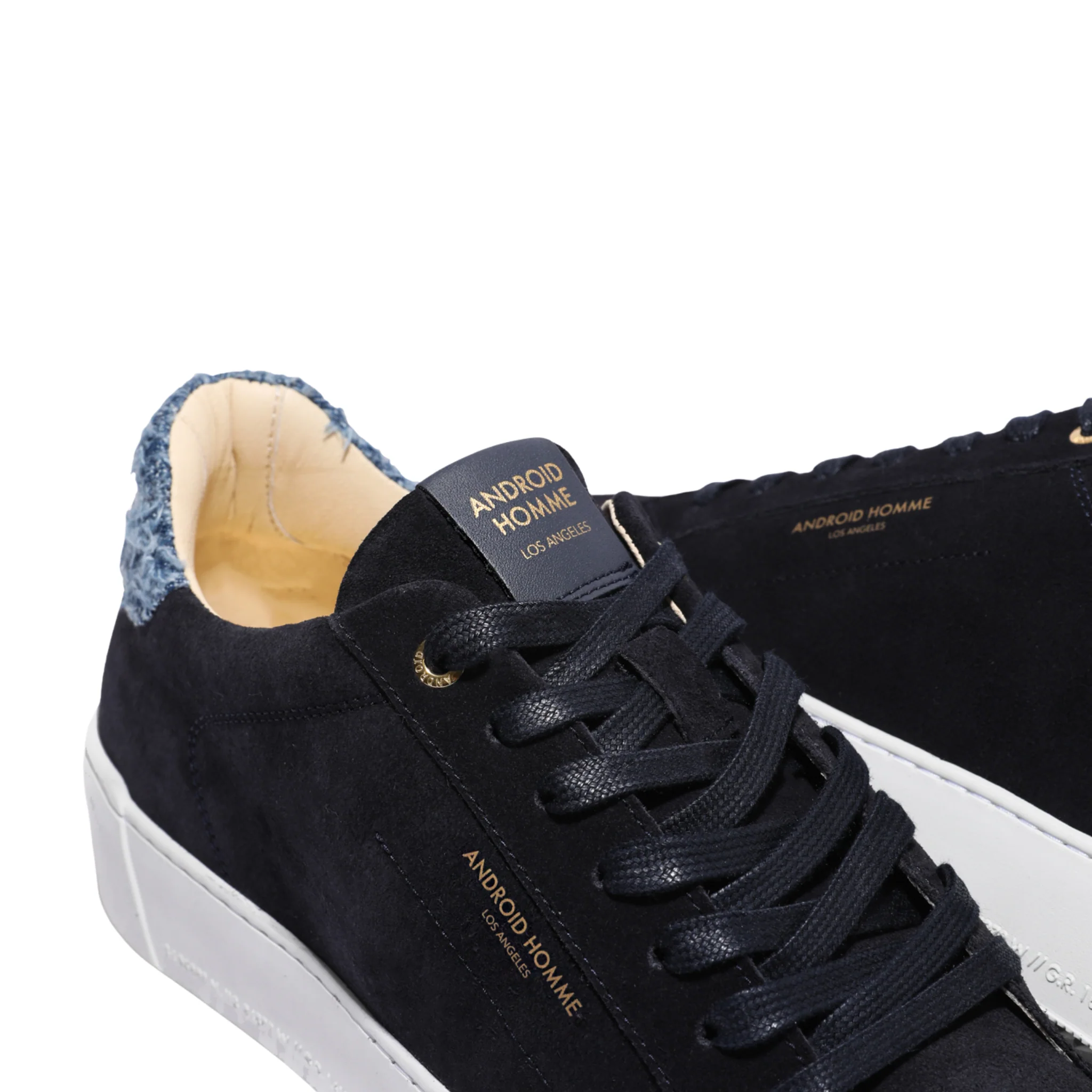 Mens Android Homme Navy/Blue Denim Zuma Suede Trainers - Image 5