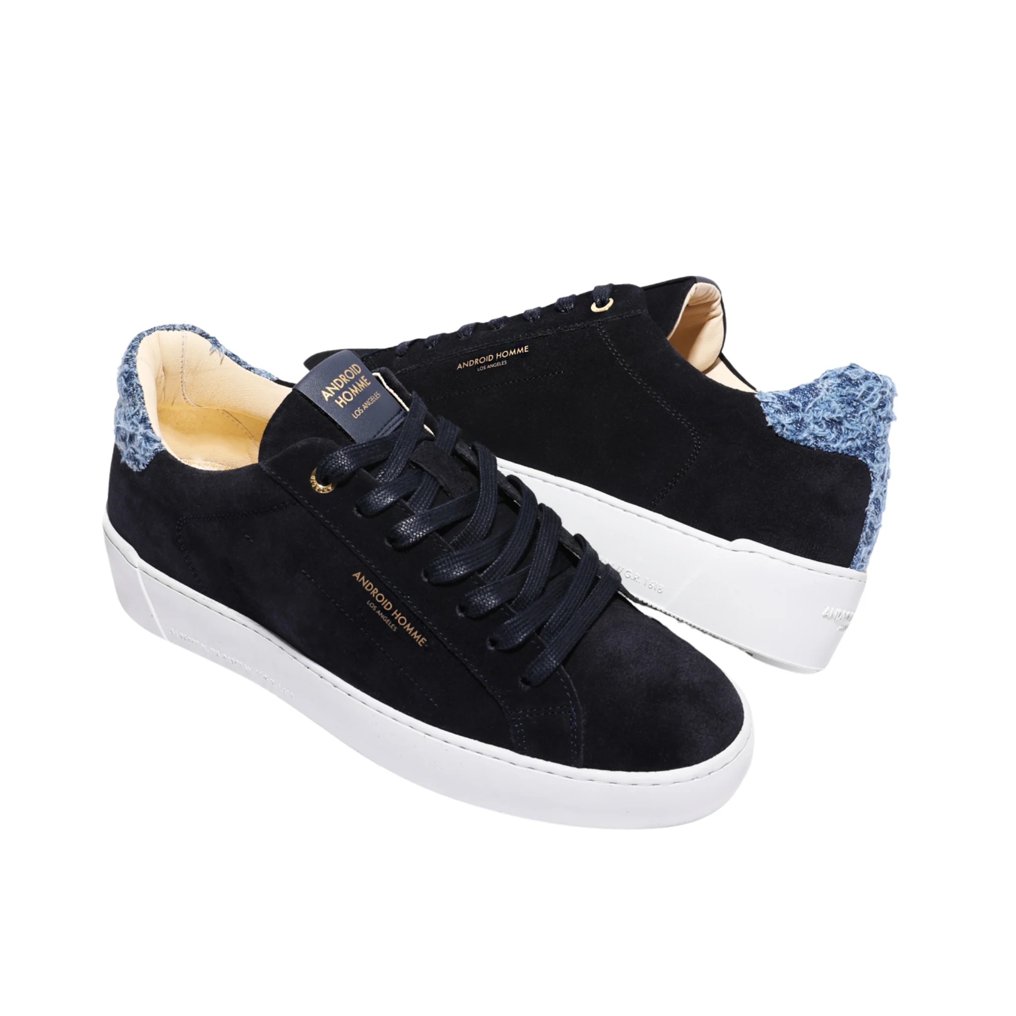 Mens Android Homme Navy/Blue Denim Zuma Suede Trainers - Image 6