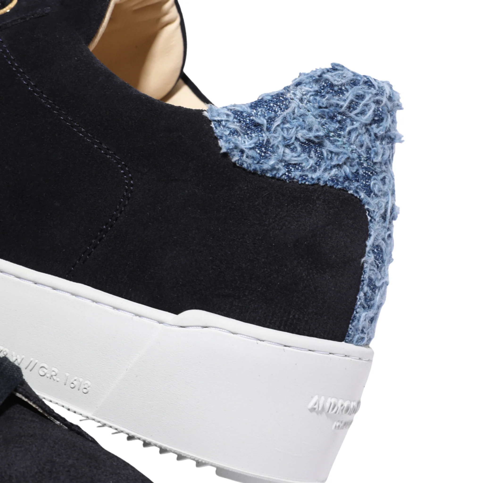 Mens Android Homme Navy/Blue Denim Zuma Suede Trainers - Image 7