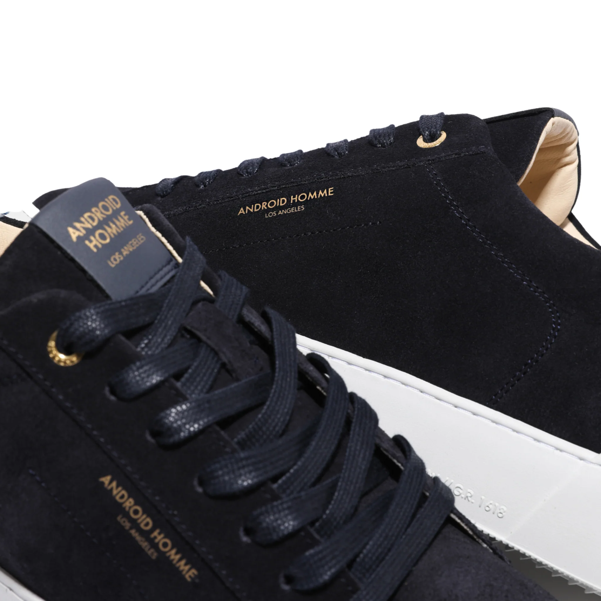 Mens Android Homme Navy/Blue Denim Zuma Suede Trainers - Image 8