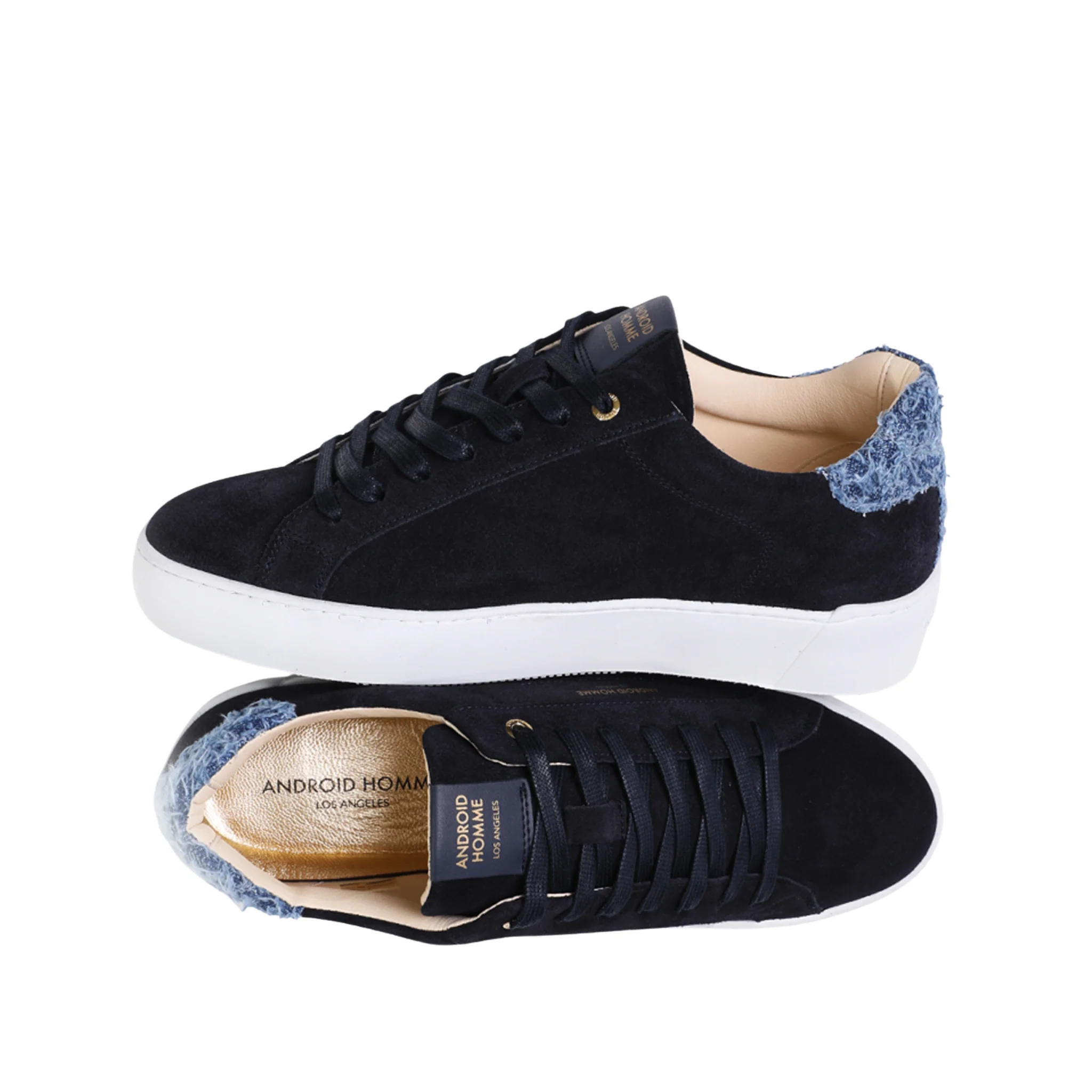 Mens Android Homme Navy/Blue Denim Zuma Suede Trainers - Image 9