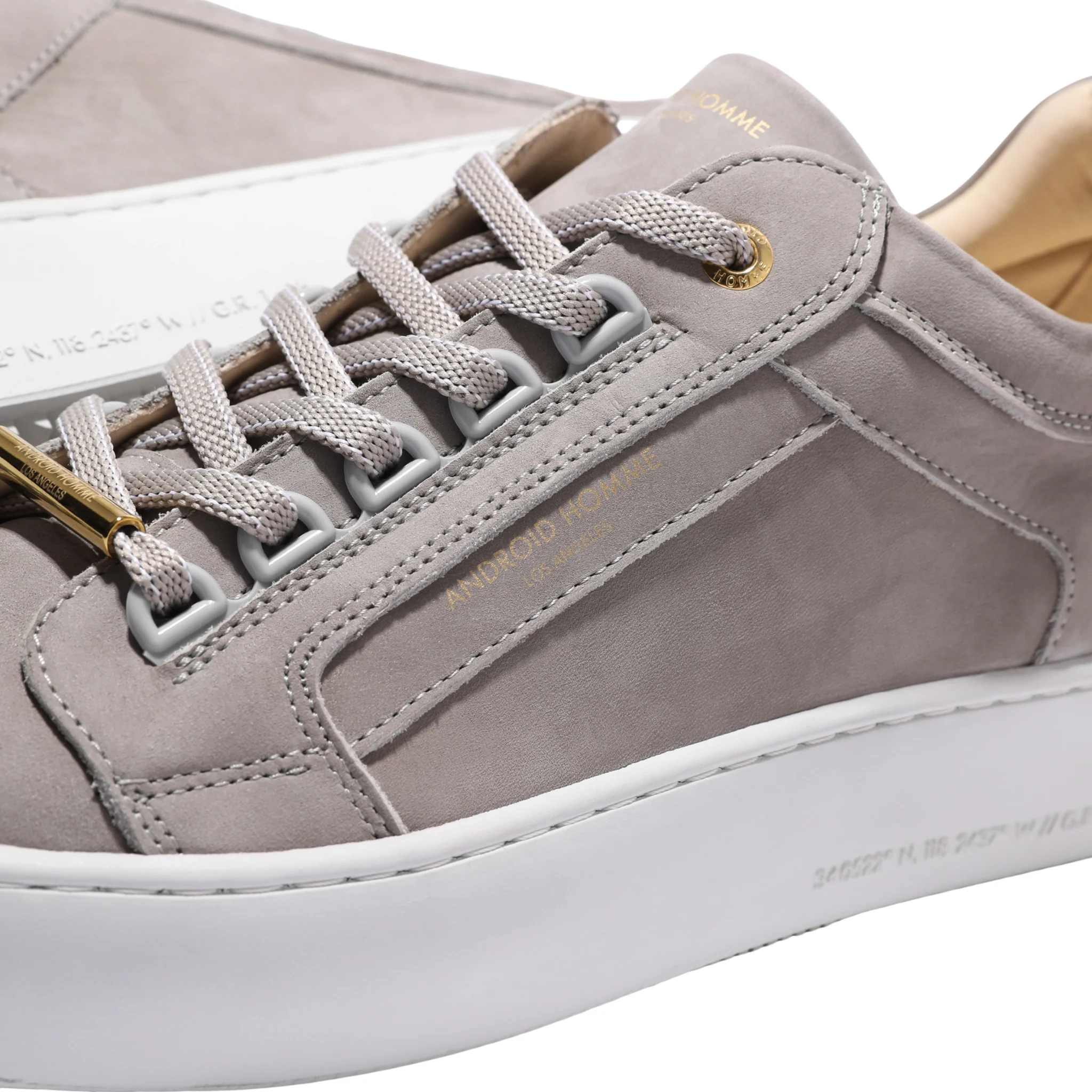 Mens Android Homme Taupe Venice Nubuck/Gold Trainers - Image 3
