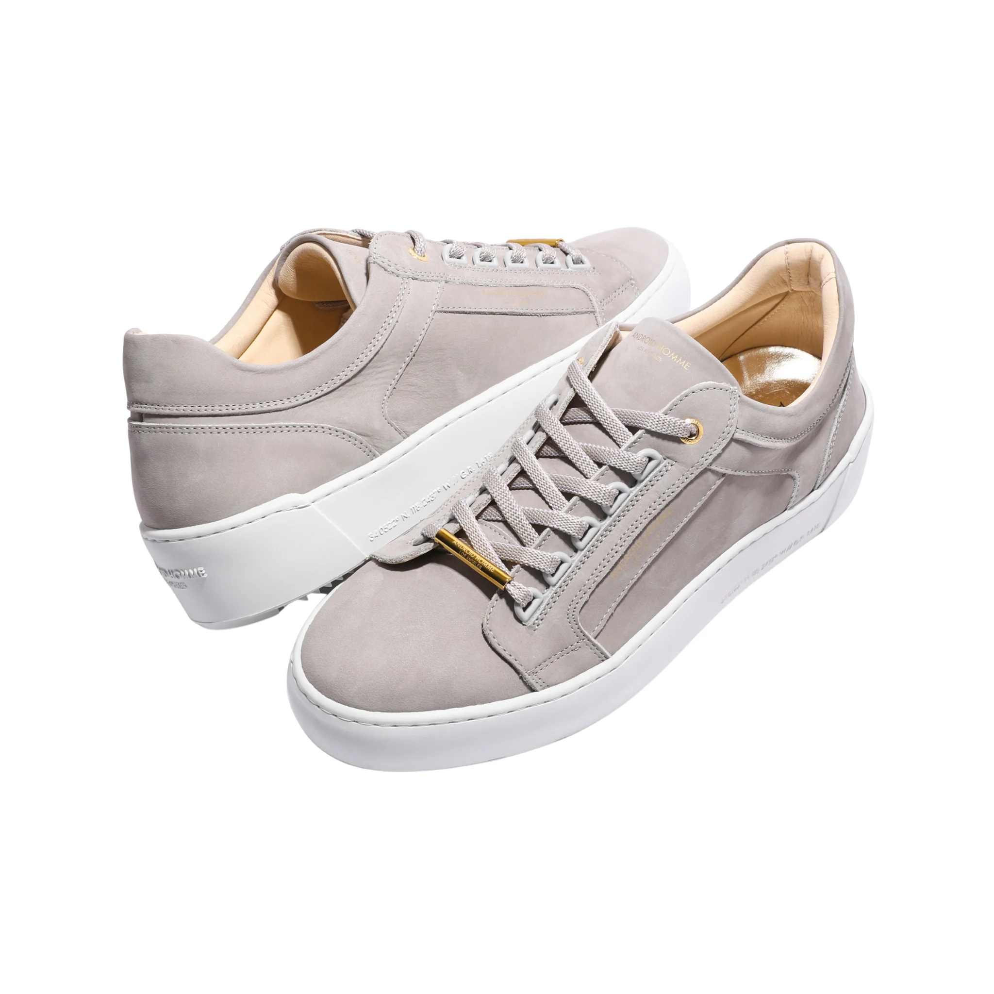 Mens Android Homme Taupe Venice Nubuck/Gold Trainers - Image 5
