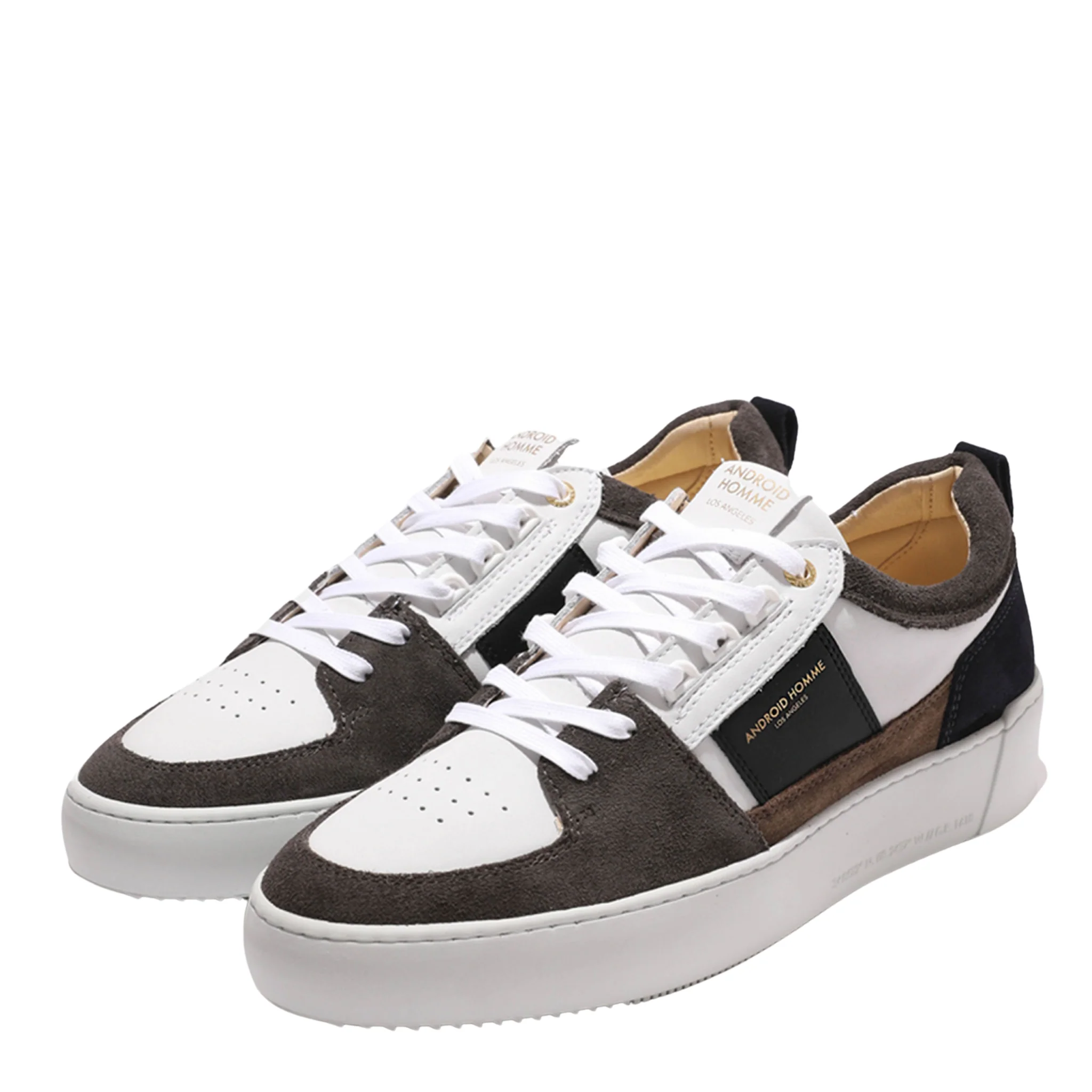 Mens Android Homme White/Navy/Grey/Taupe Point Dume Trainers - Image 3