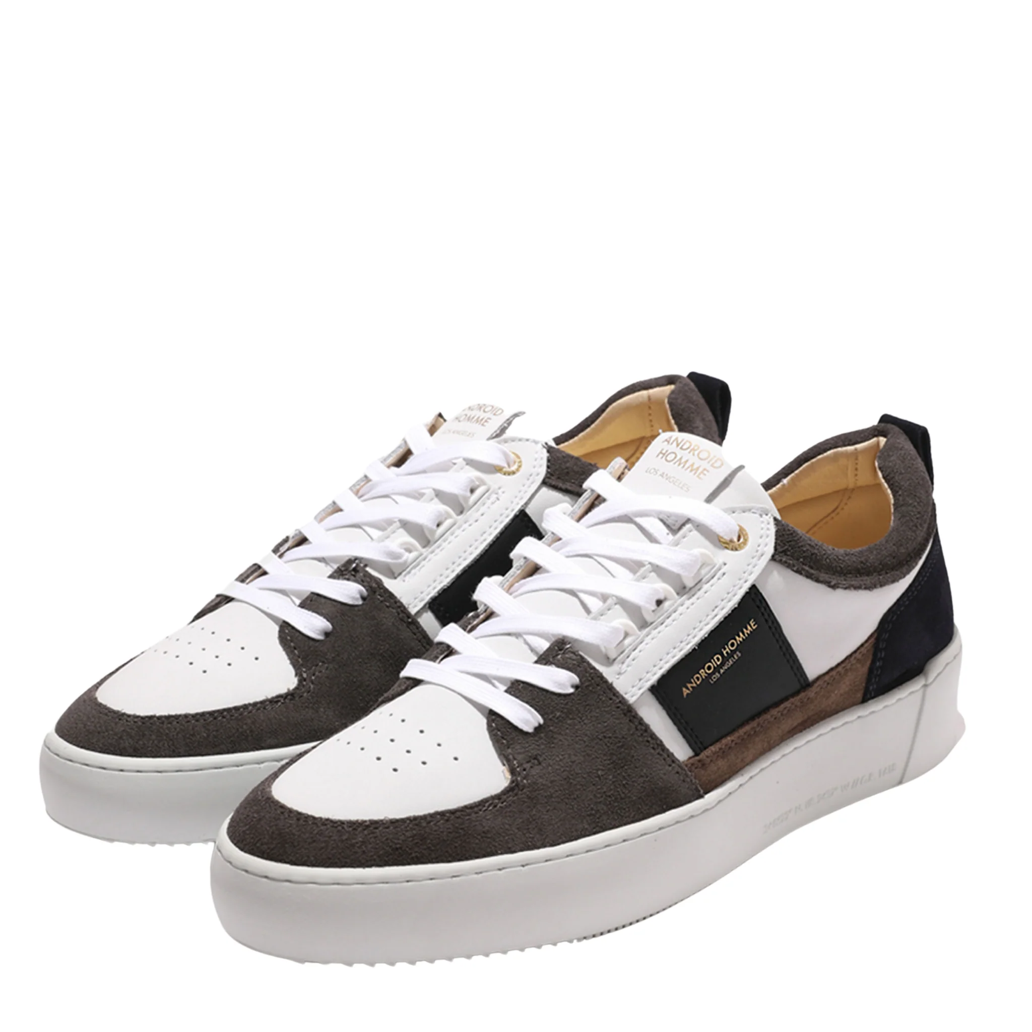 Mens Android Homme White/Navy/Grey/Taupe Point Dume Trainers - Image 4