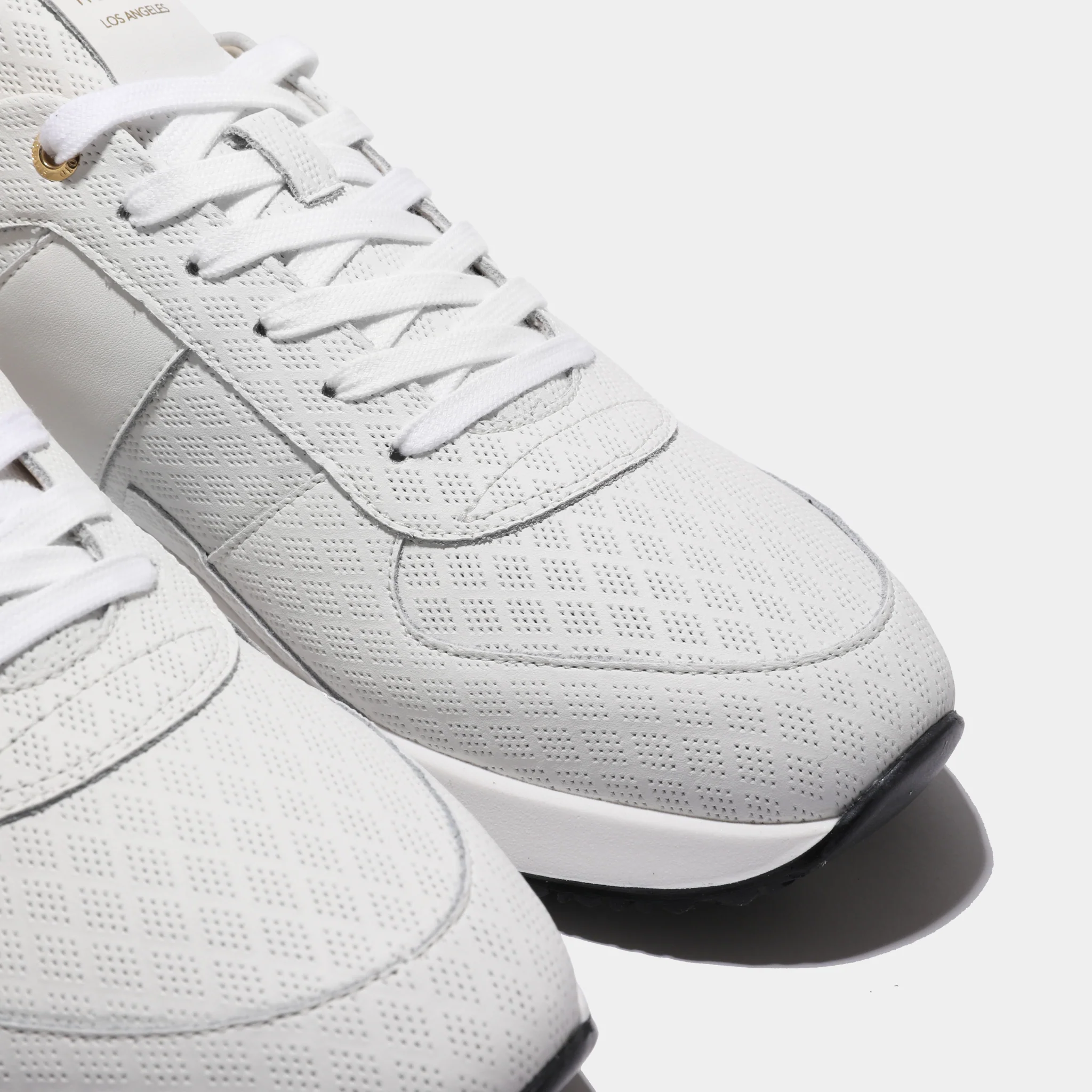 Mens Android Homme White Venice Diamond Perforated Trainers - Image 6