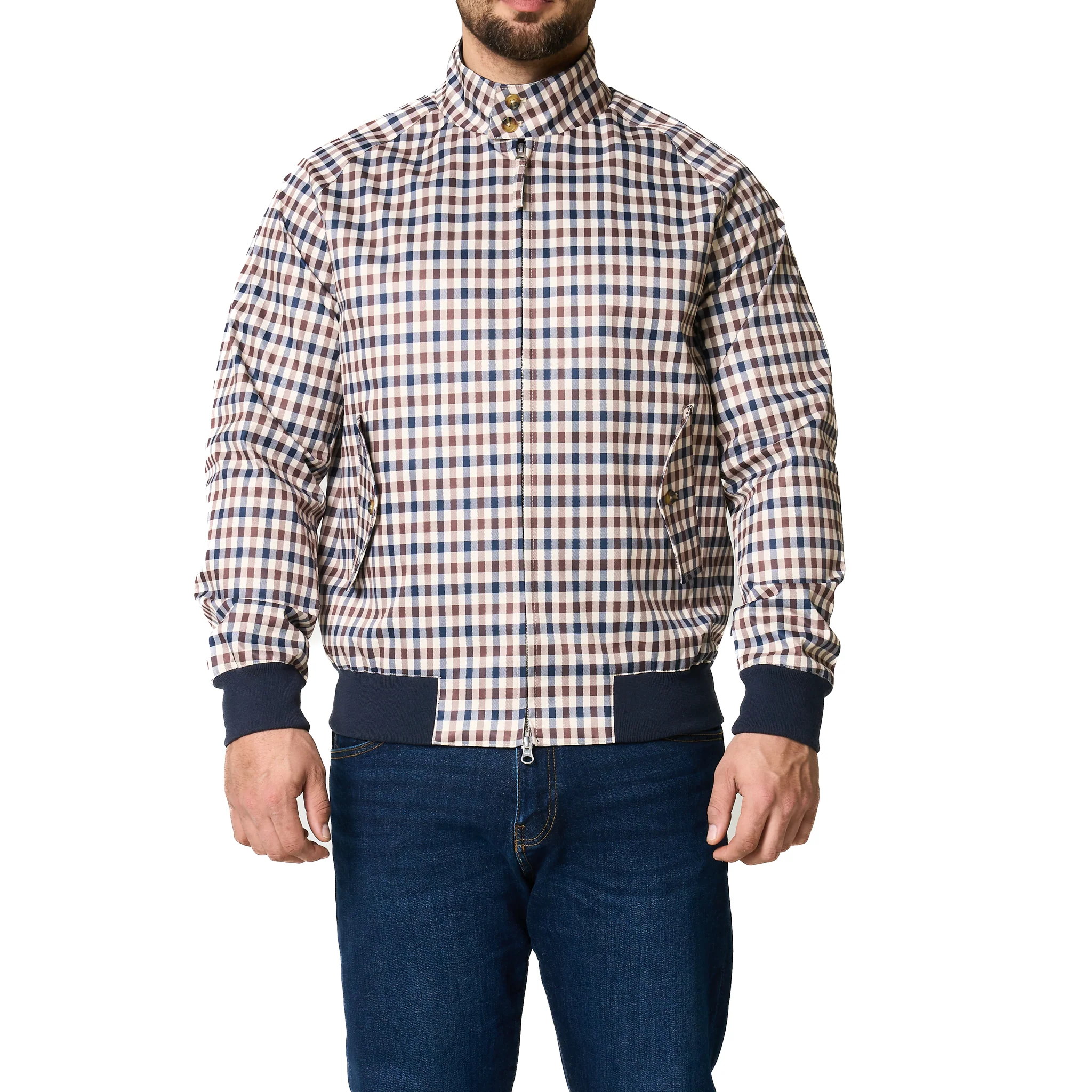 Mens Aquascutum Club Check Harrington Jacket - Image 10