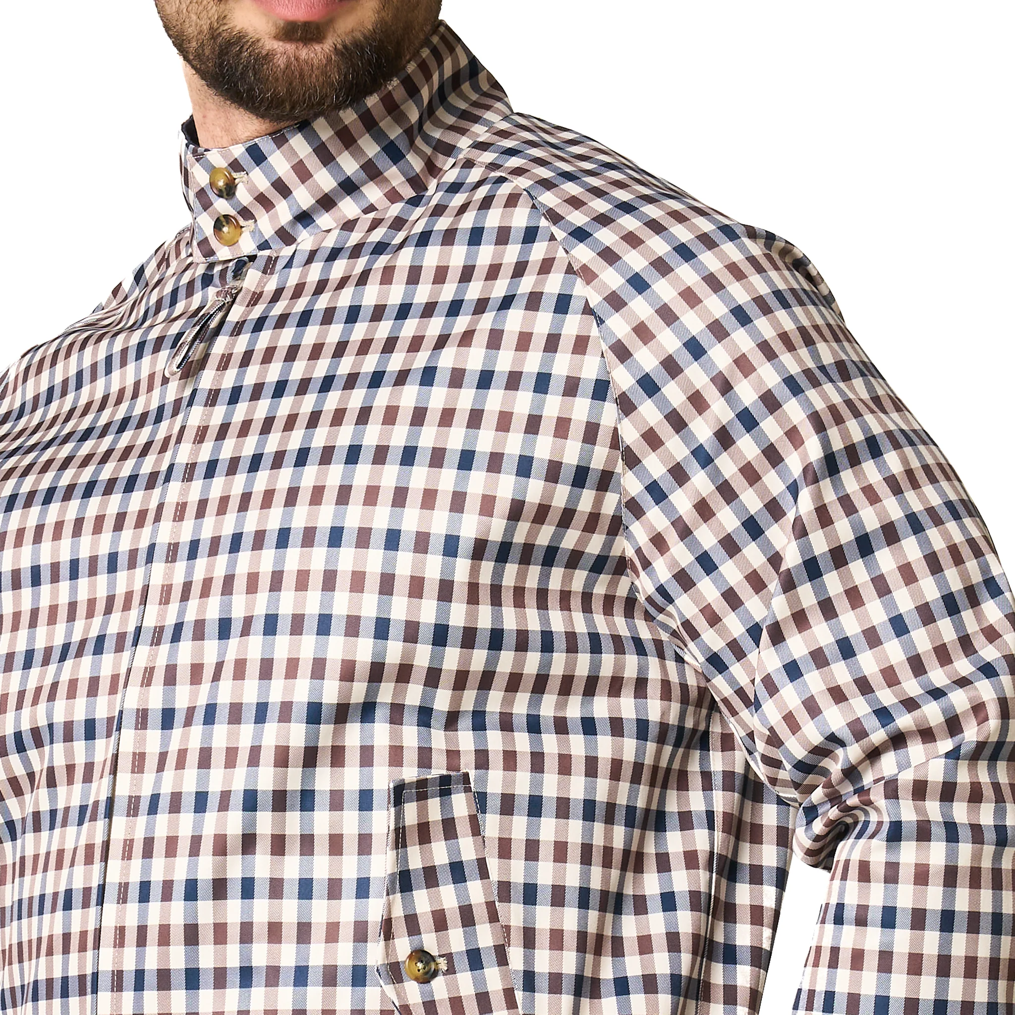 Mens Aquascutum Club Check Harrington Jacket - Image 2