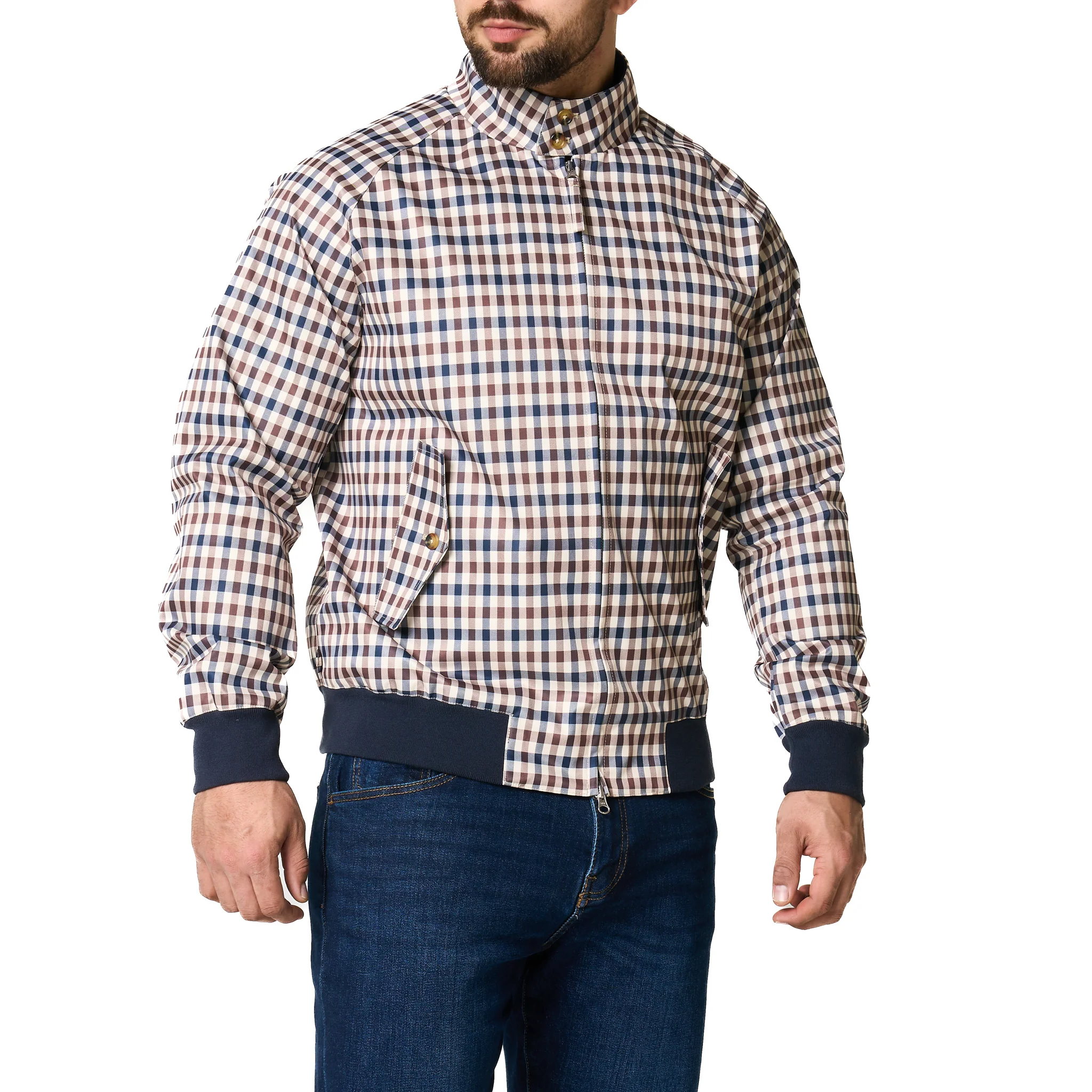 Mens Aquascutum Club Check Harrington Jacket - Image 5