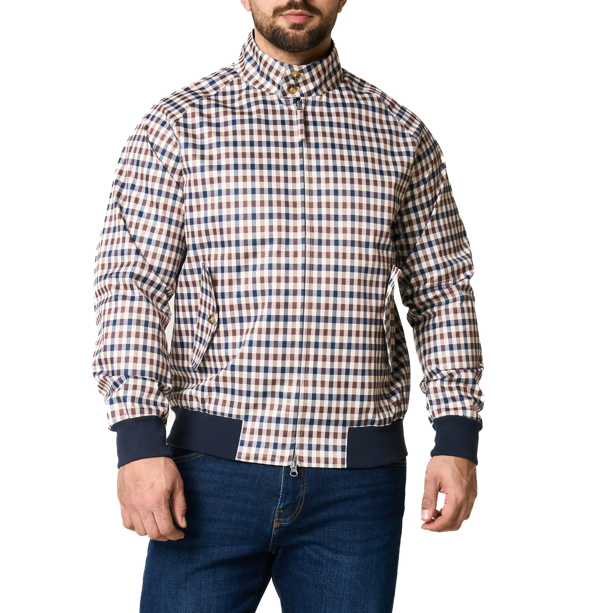 Mens Aquascutum Club Check Harrington Jacket - Image 7