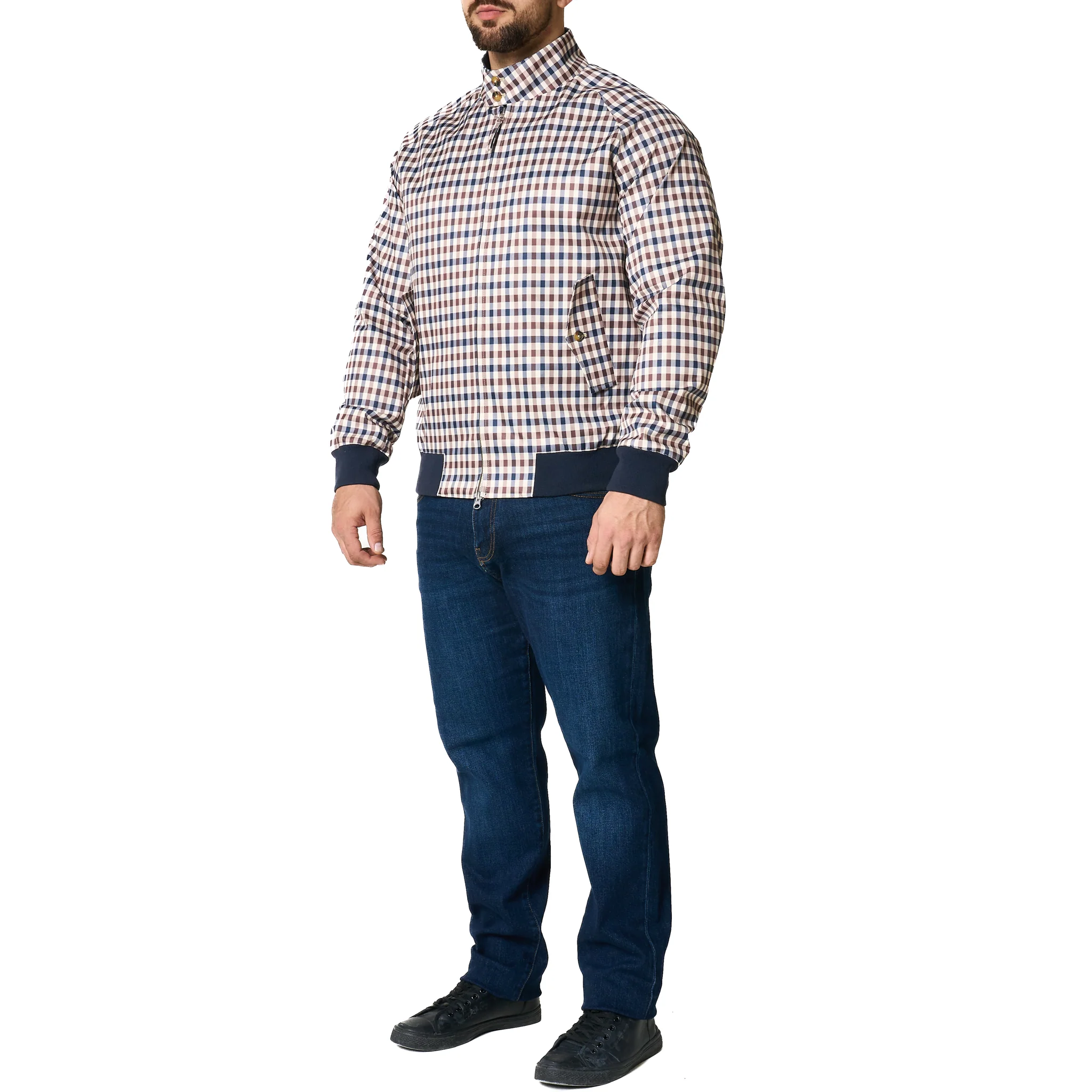 Mens Aquascutum Club Check Harrington Jacket - Image 9