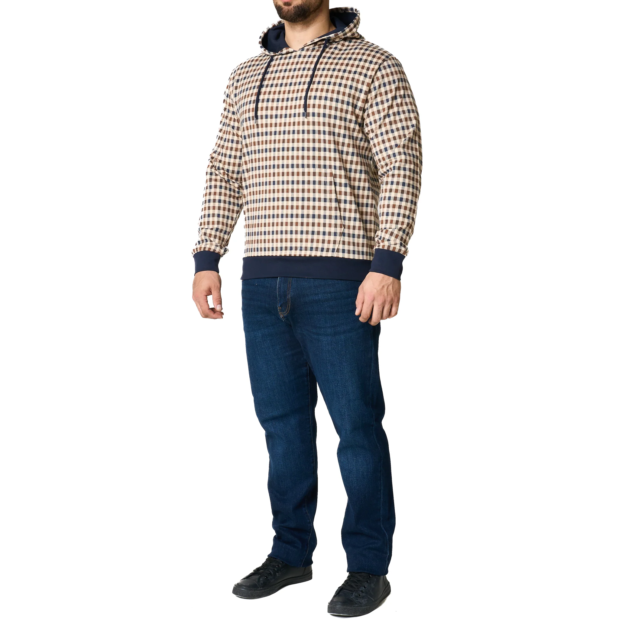 Mens Aquascutum Club Check Hoodie - Image 10