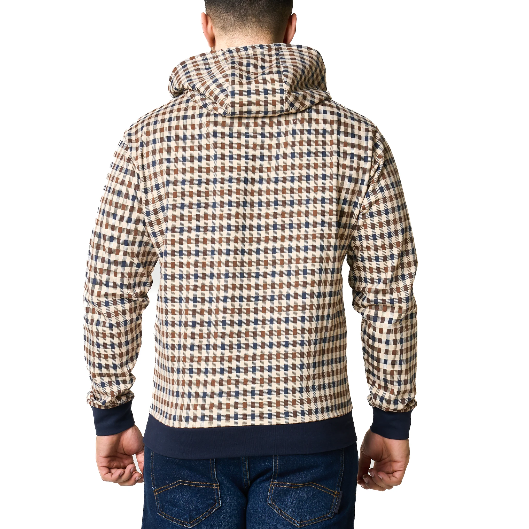 Mens Aquascutum Club Check Hoodie - Image 2