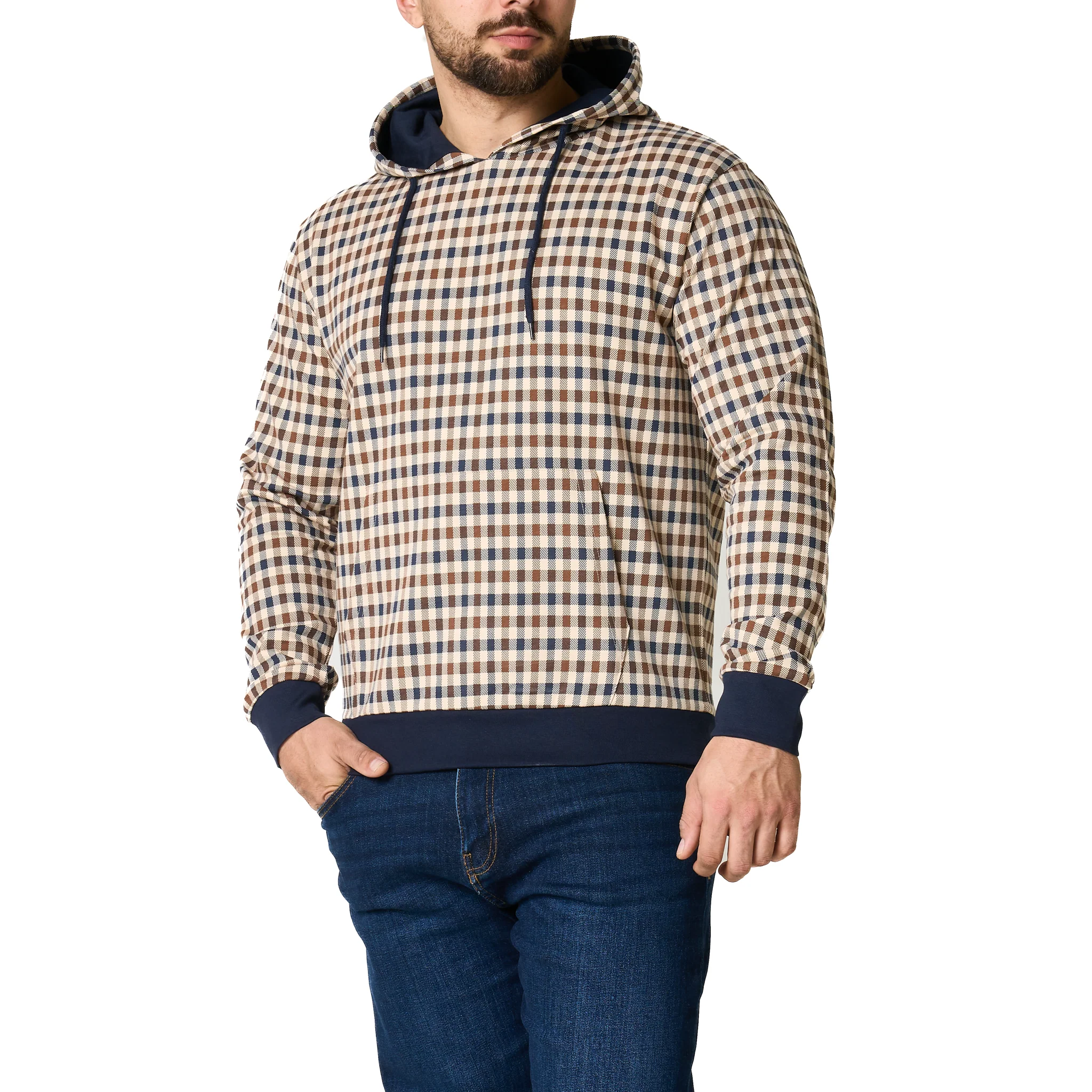Mens Aquascutum Club Check Hoodie - Image 5