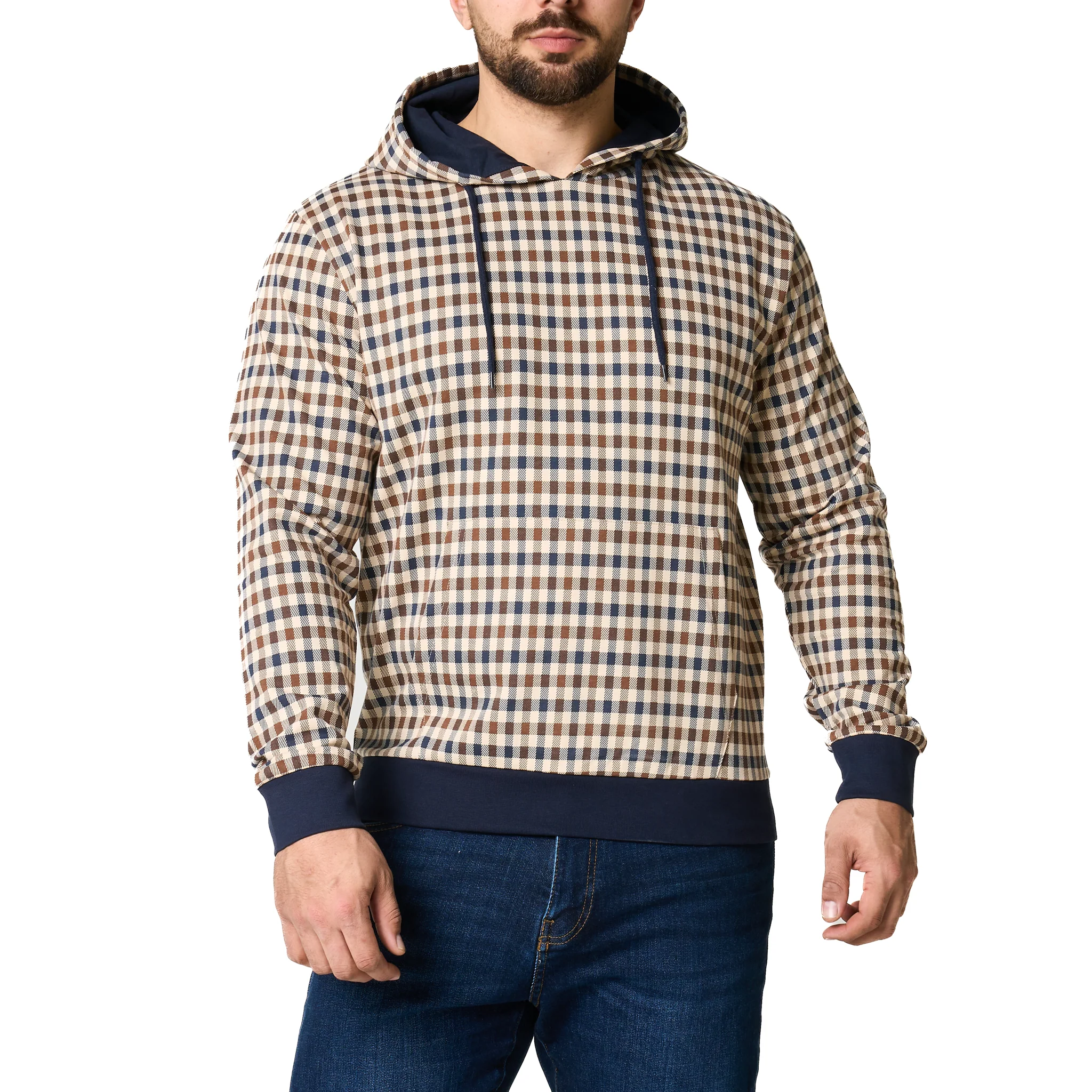 Mens Aquascutum Club Check Hoodie - Image 6
