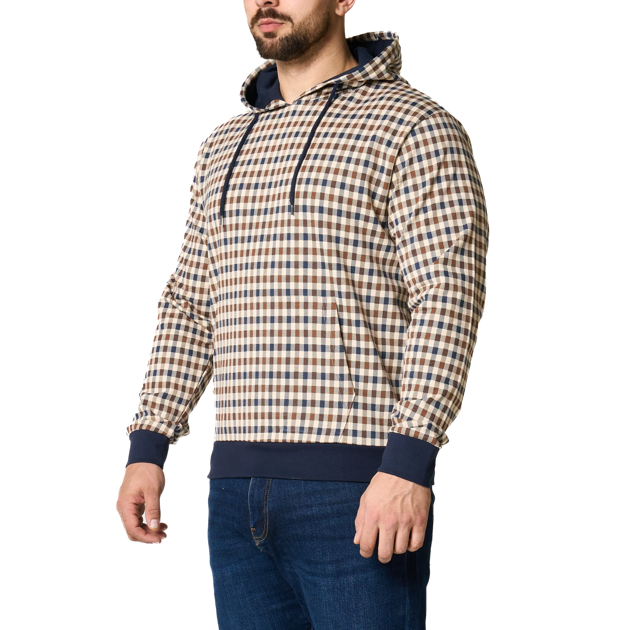 Mens Aquascutum Club Check Hoodie - Image 7