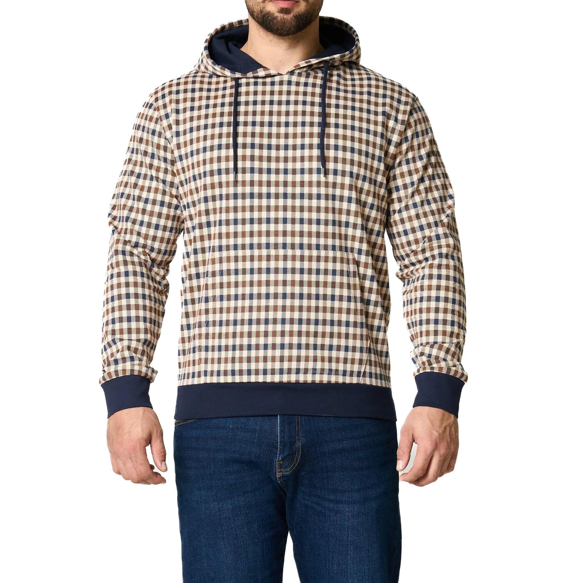 Mens Aquascutum Club Check Hoodie - Image 9