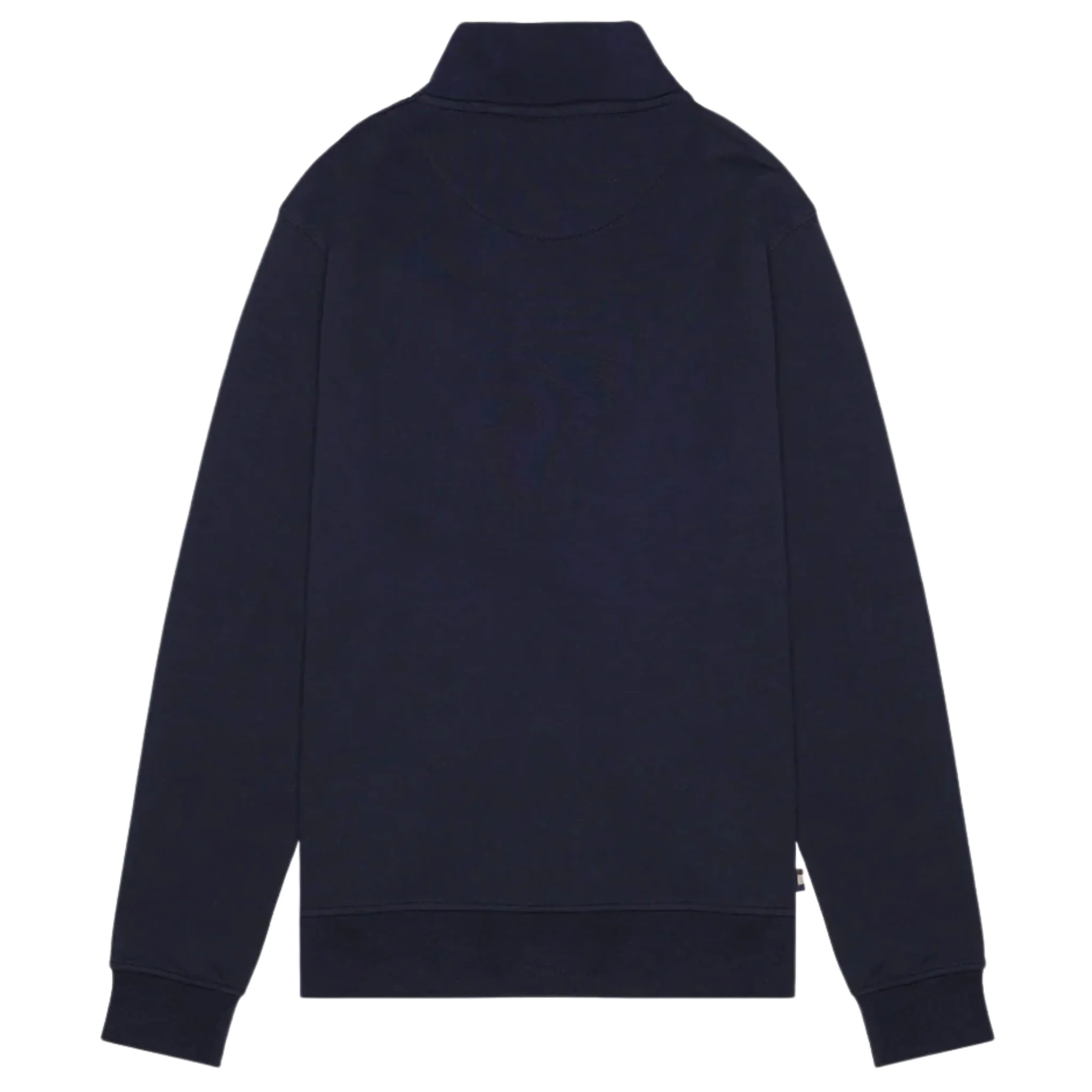 Mens Aquascutum Navy Club Check Shoulder Half Zip Sweatshirt - Image 2