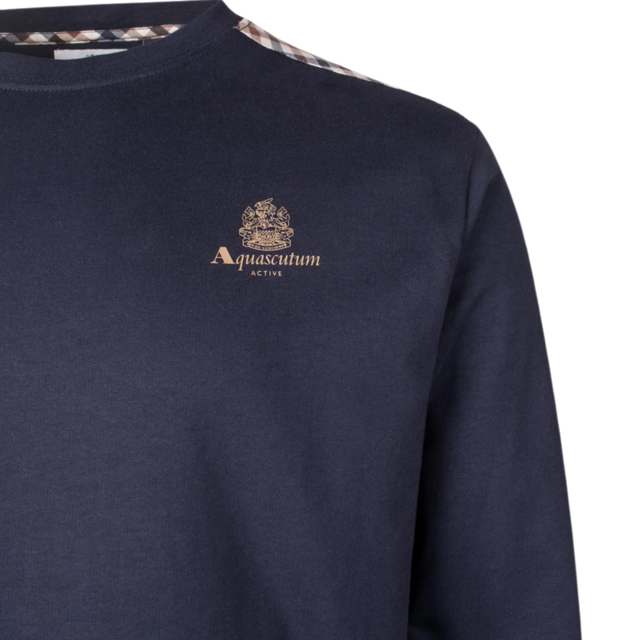 Mens Aquascutum Navy Shoulder Patch Sweatshirt - Image 2