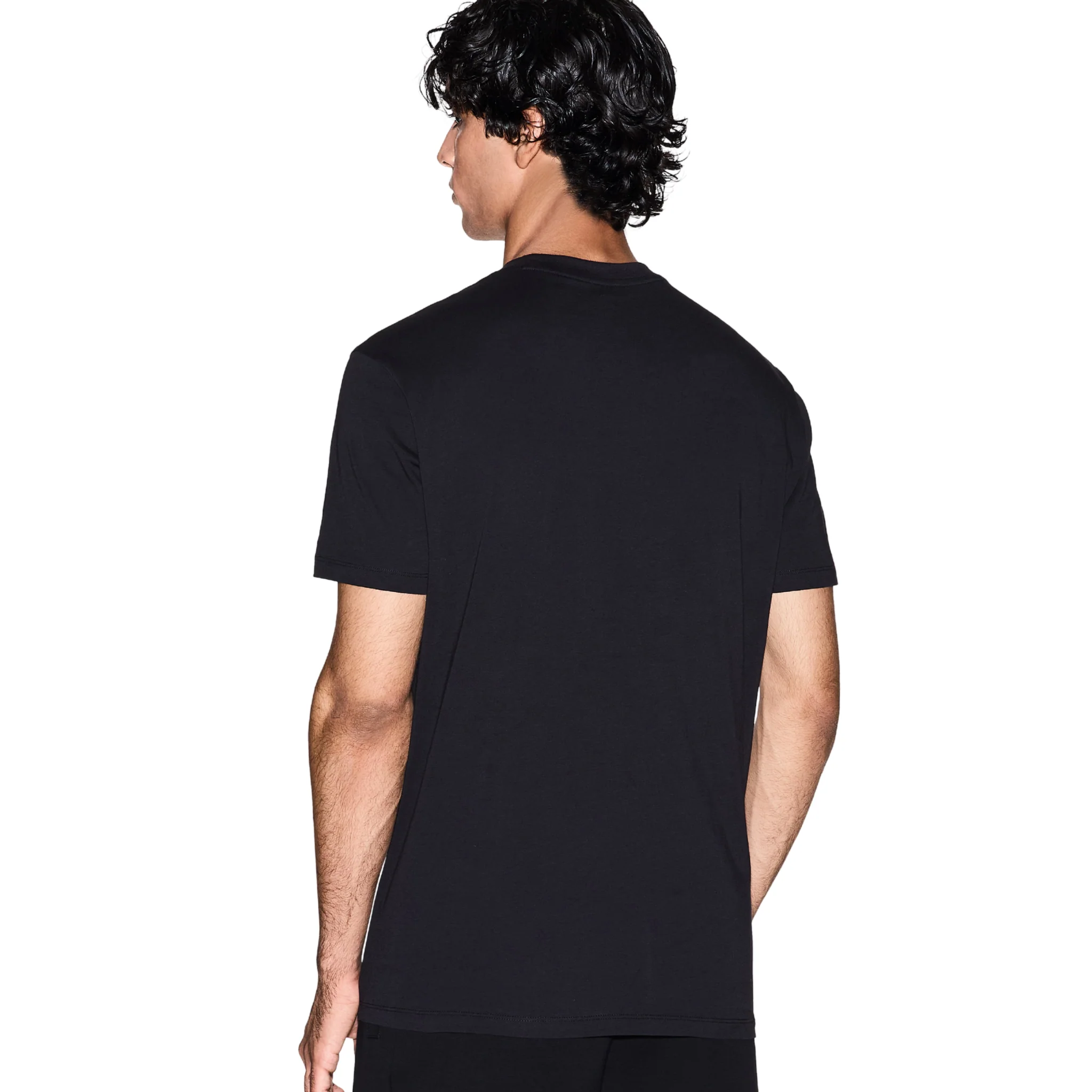 Mens Armani Exchange Black/Diagonal Gold S/s T Shirt - Image 5