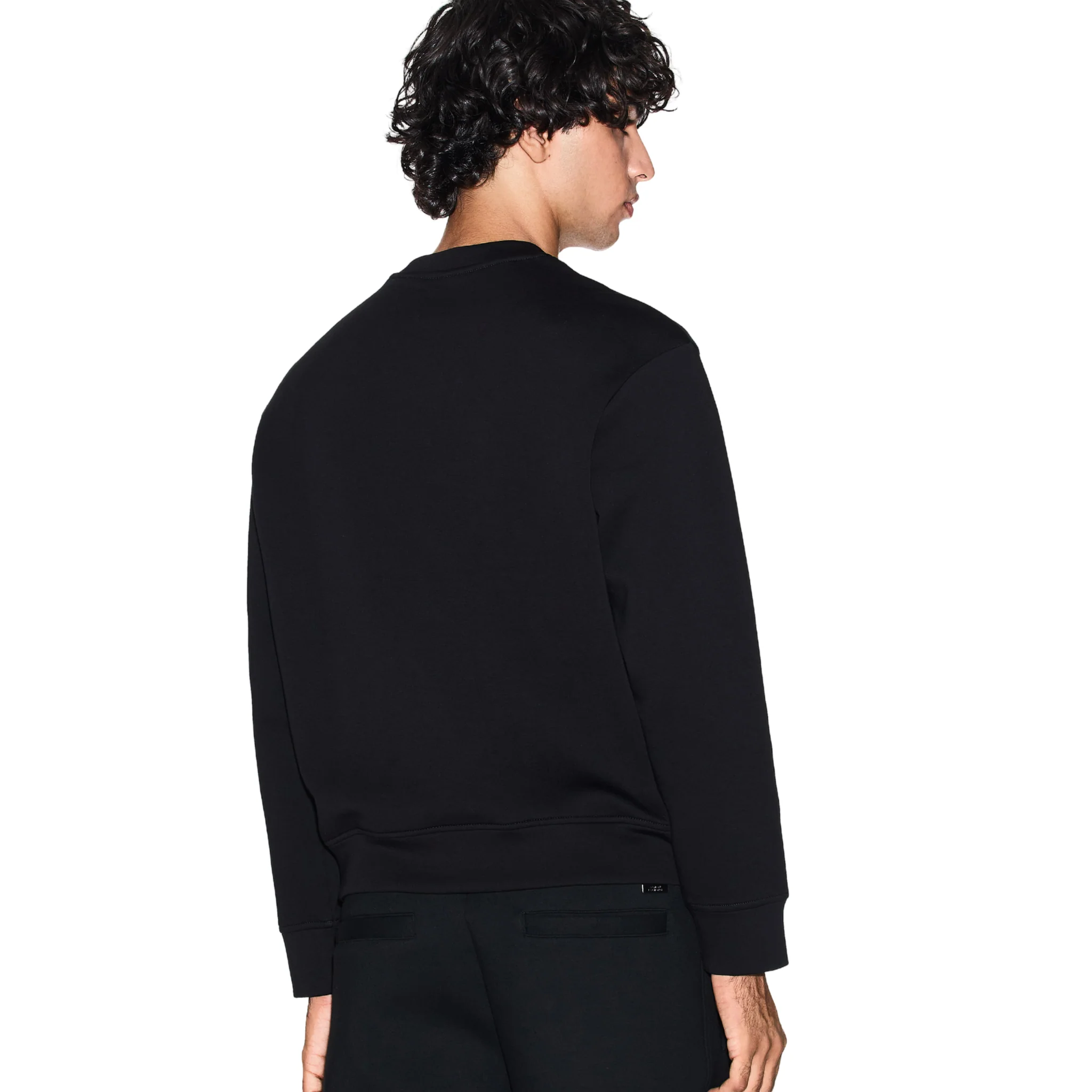 Mens Armani Exchange Black/Diagonal Gold Sweatshirt - Image 3