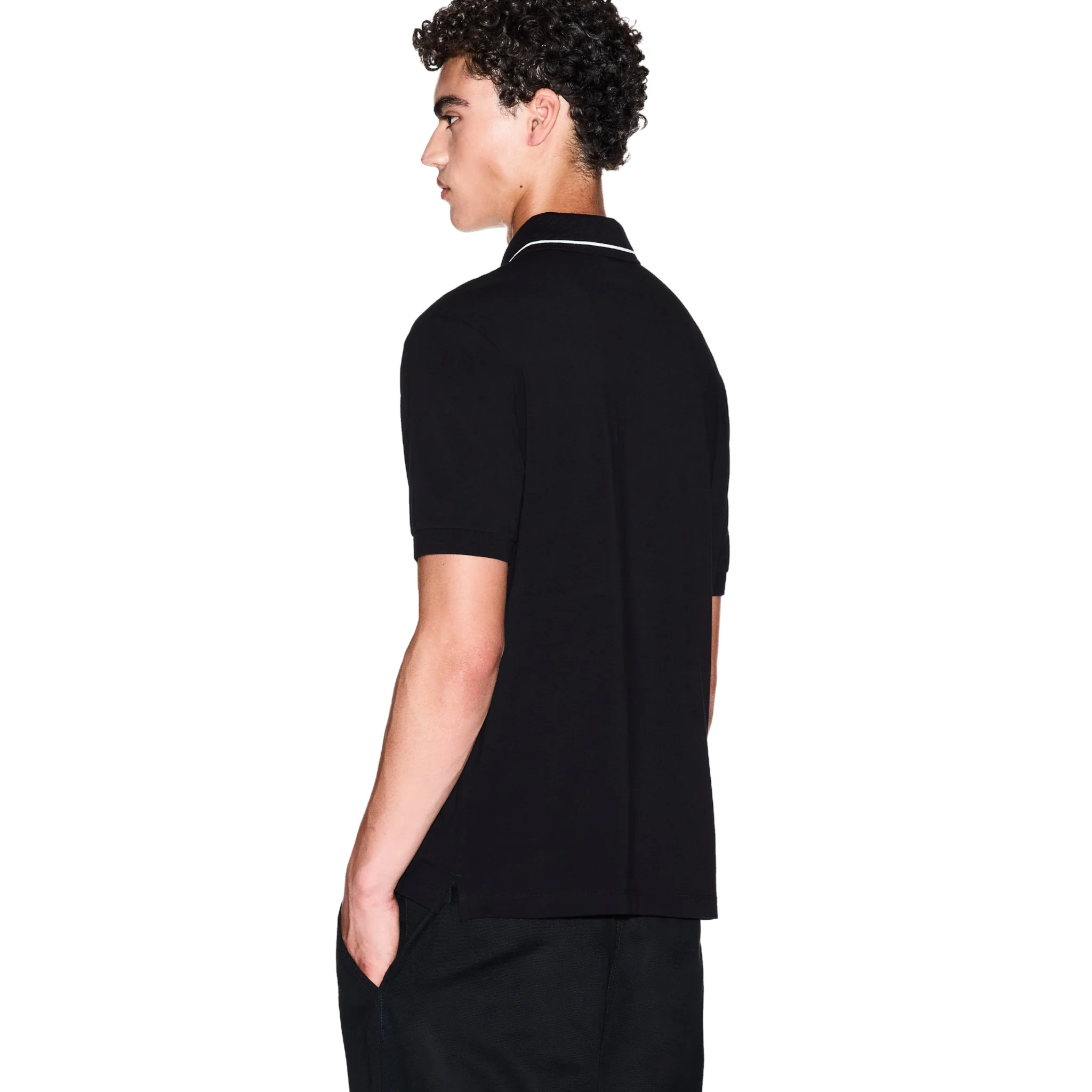 Mens Armani Exchange Black Milano/New York S/s Polo Shirt - Image 5