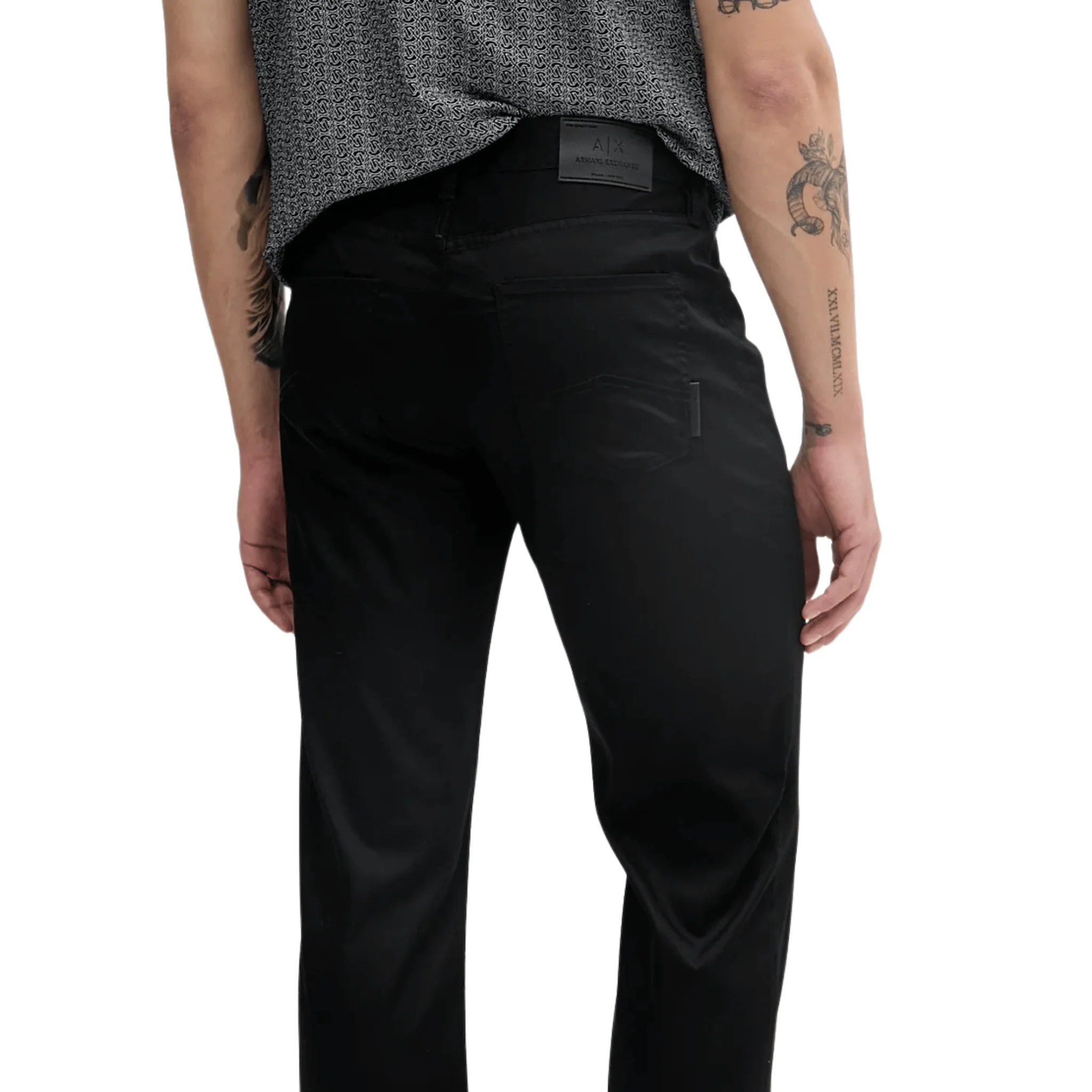 Mens Armani Exchange Black Slim 5 Pocket Trousers - Image 3