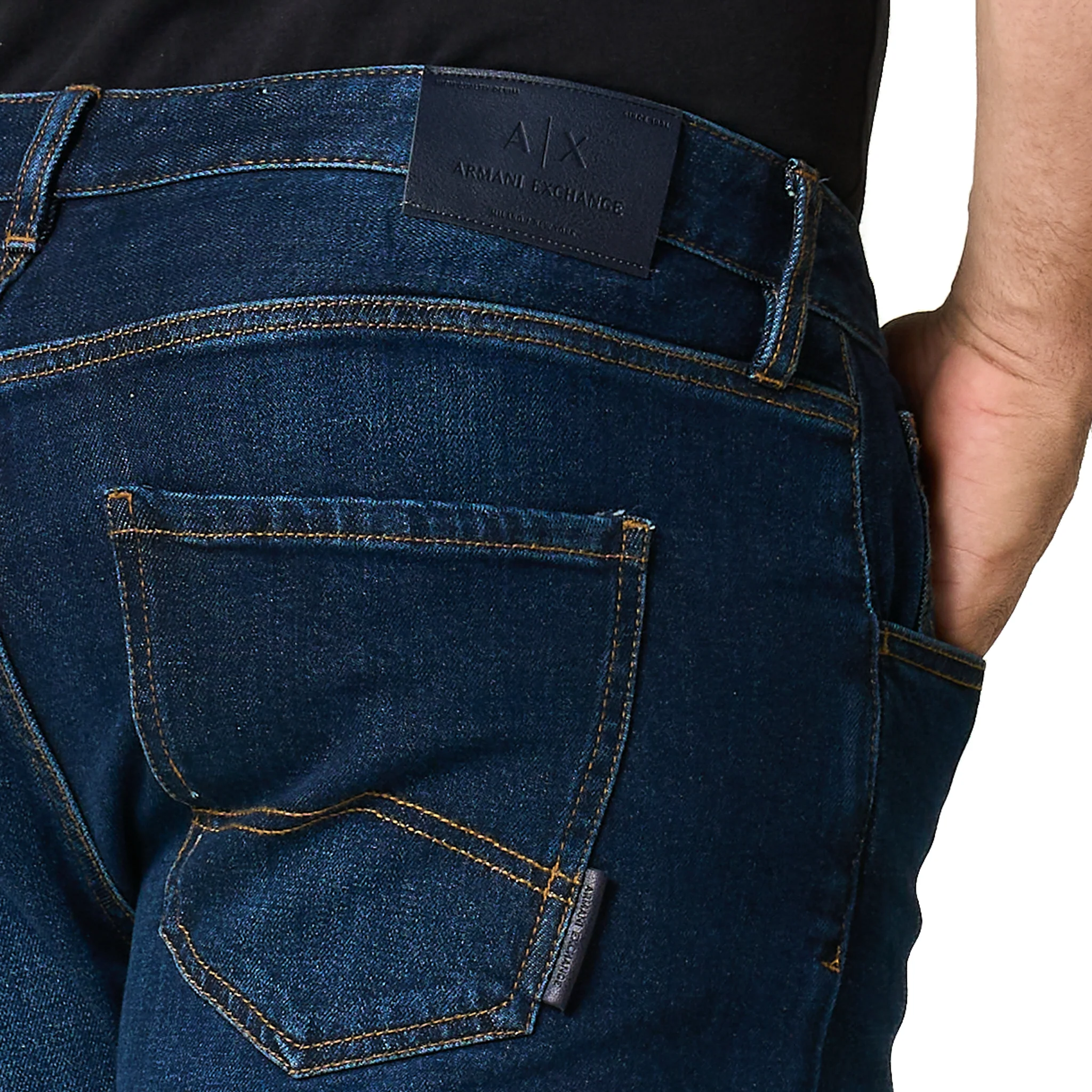Mens Armani Exchange Dark Blue 069 Regular Fit Jeans - Image 3