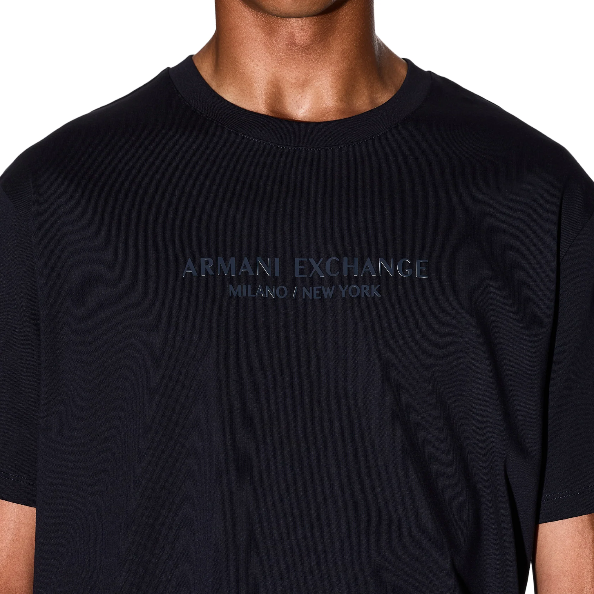 Mens Armani Exchange Deep Navy Milano/New York S/s T Shirt - Image 2