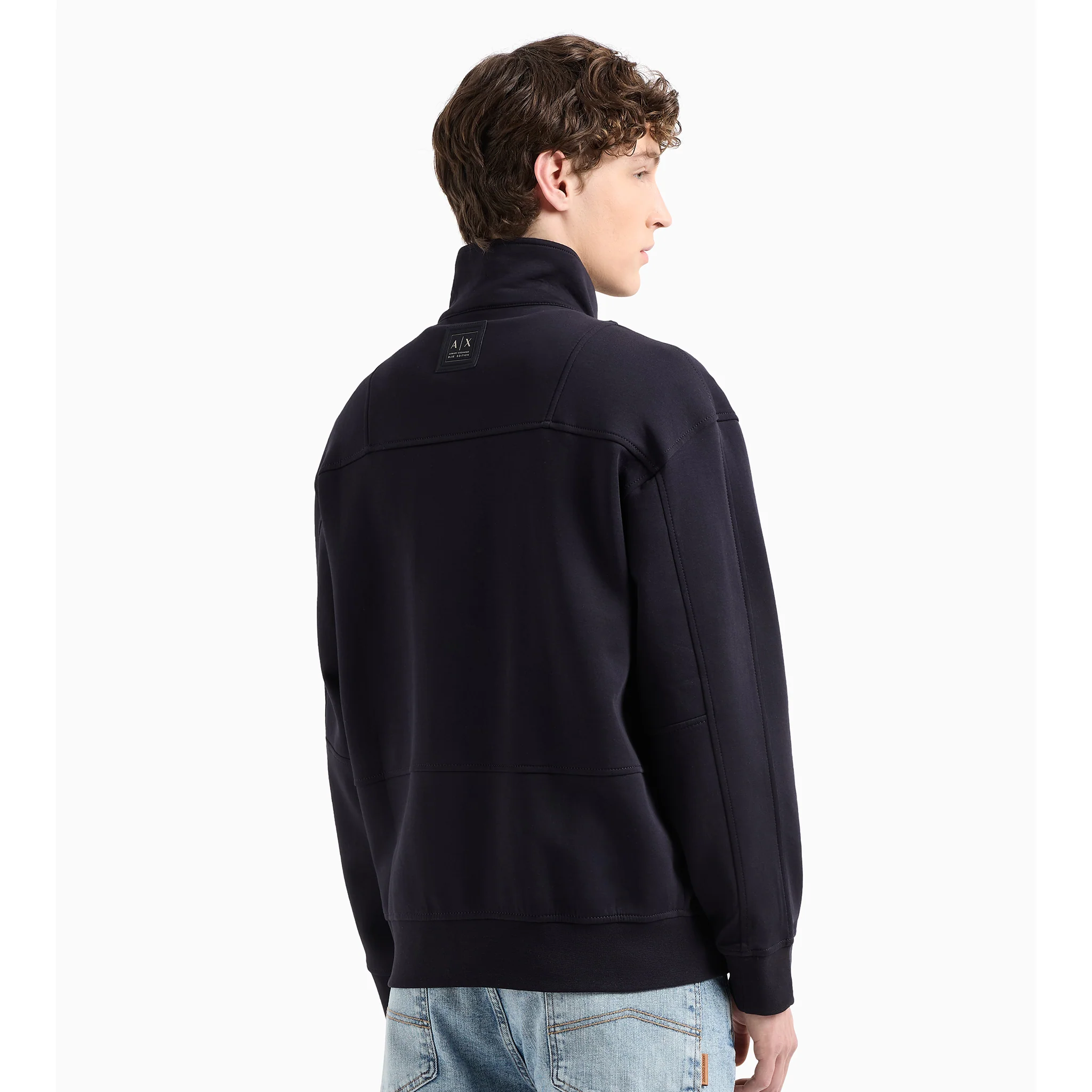 Mens Armani Exchange Deep Navy Zip Sweat Jacket - Image 4