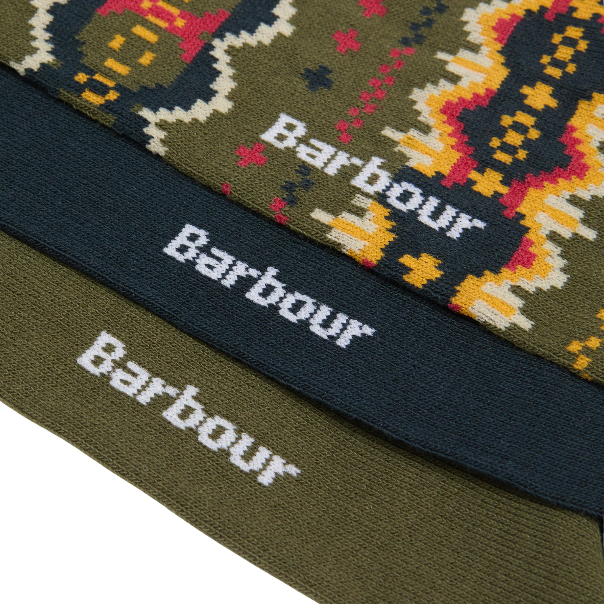 Mens Barbour Classic Tartan Case Fair Isle Socks Gift Box Set - Image 3