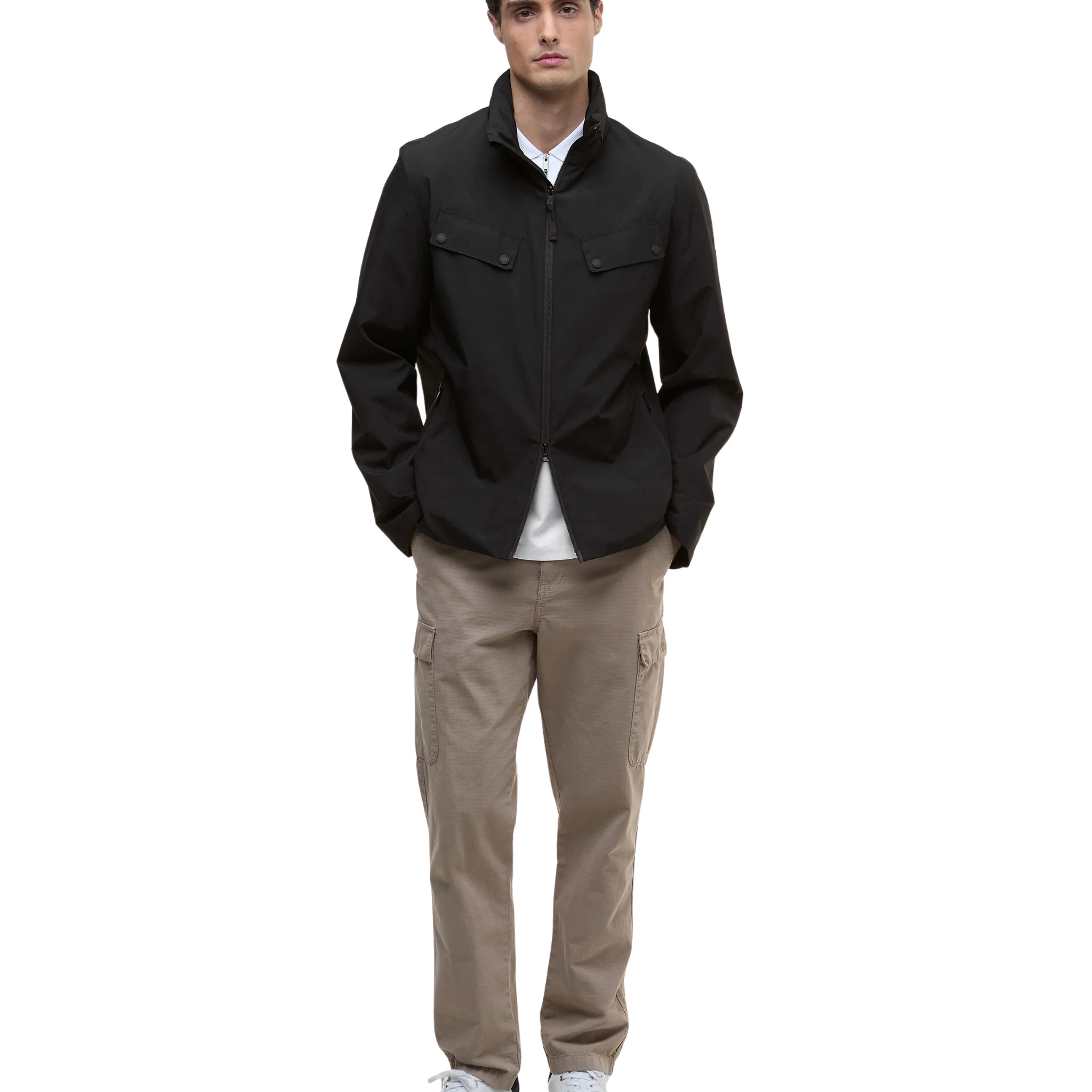 Mens Barbour International Black Alver Showerproof Jacket - Image 2