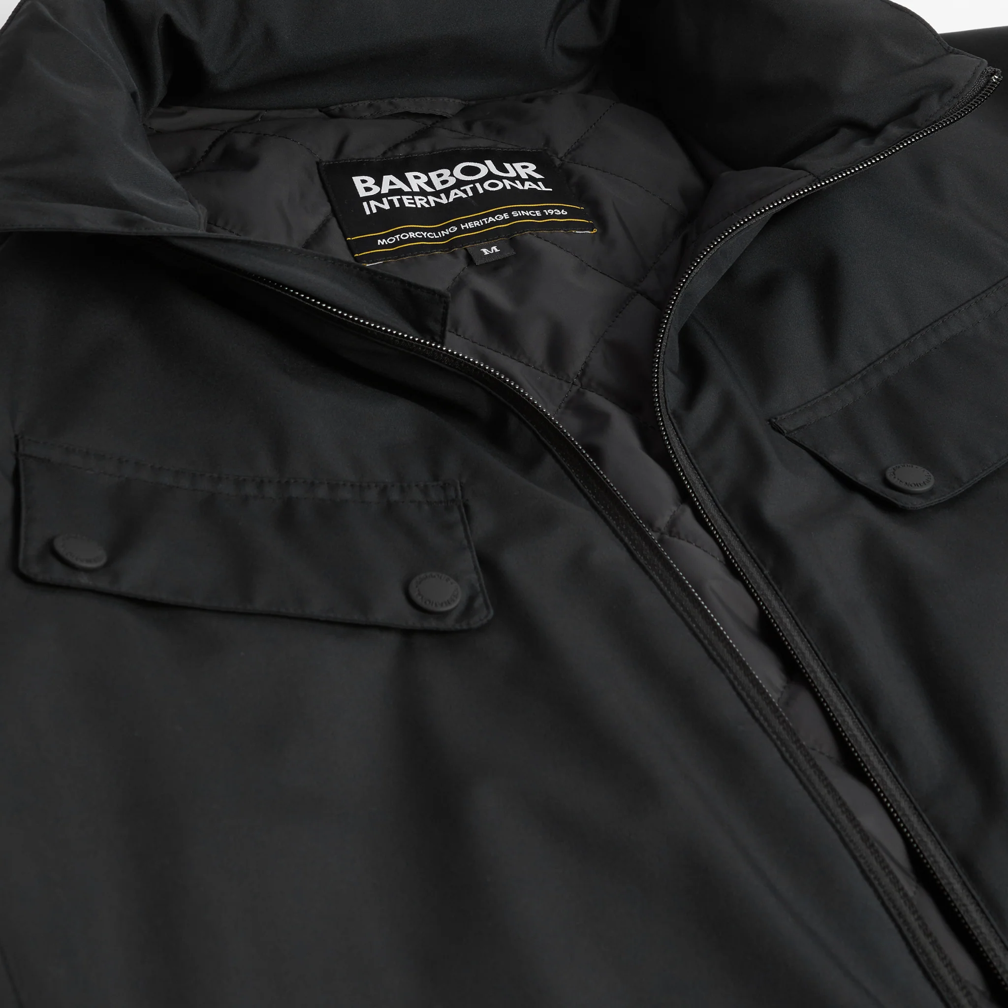 Mens Barbour International Black Alver Showerproof Jacket - Image 5