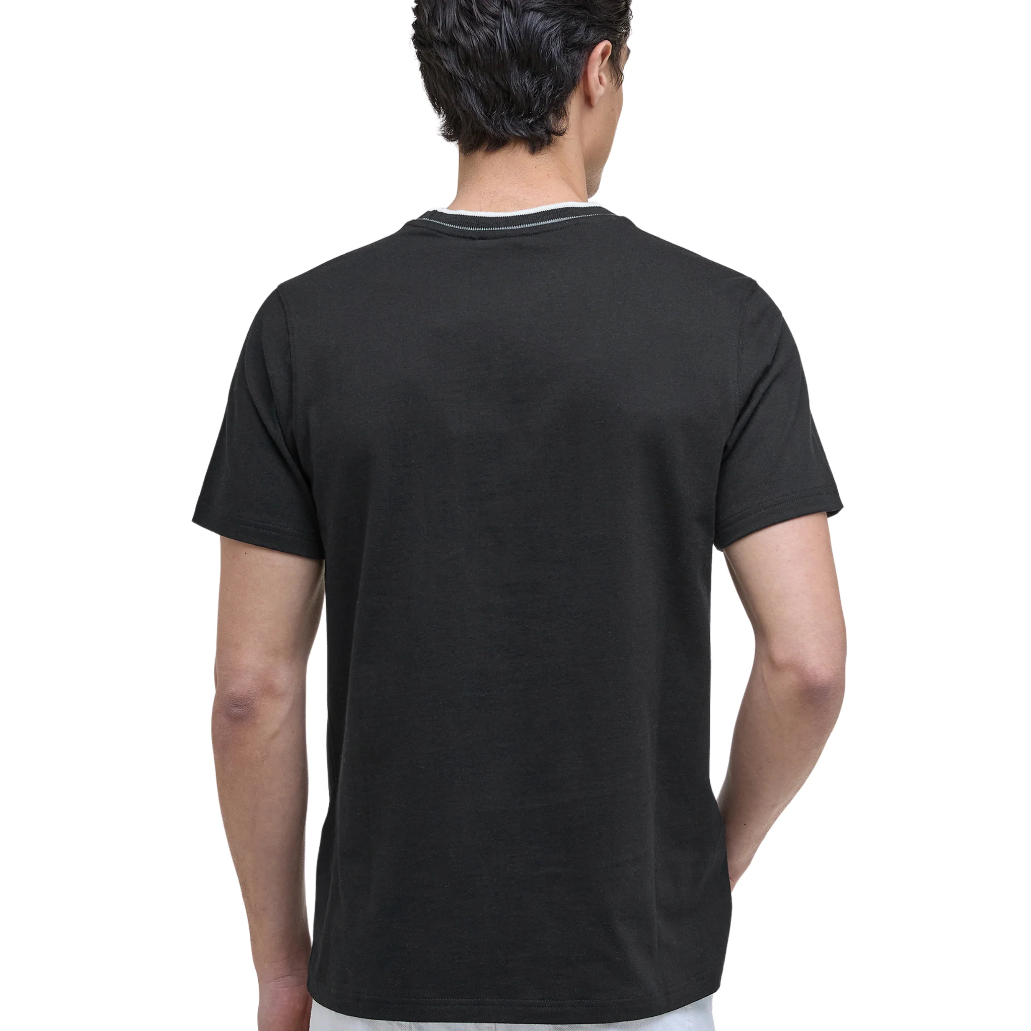 Mens Barbour International Black Buxton Tipped S/s T Shirt - Image 3