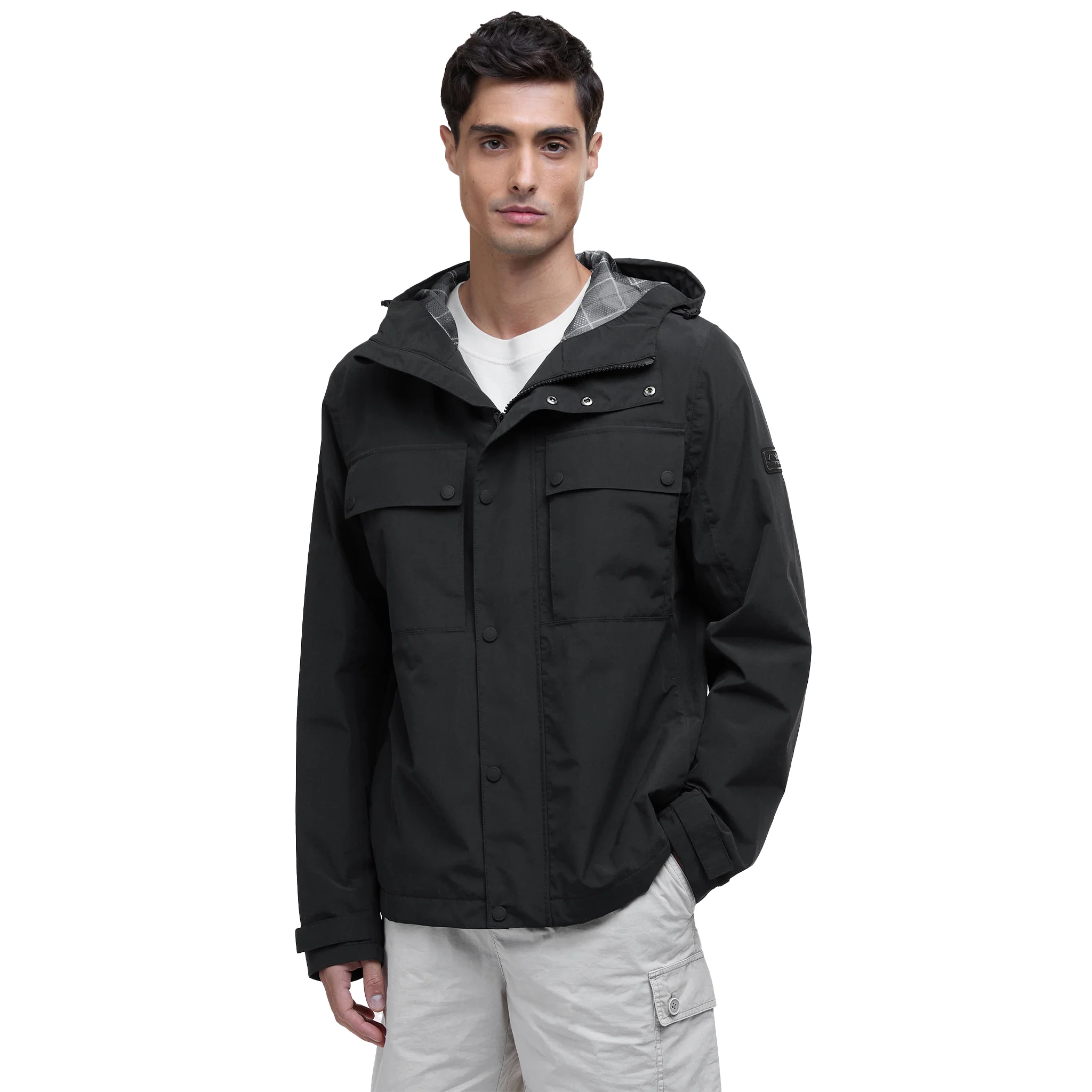 Mens Barbour International Black Cliffway Waterproof Jacket - Image 2