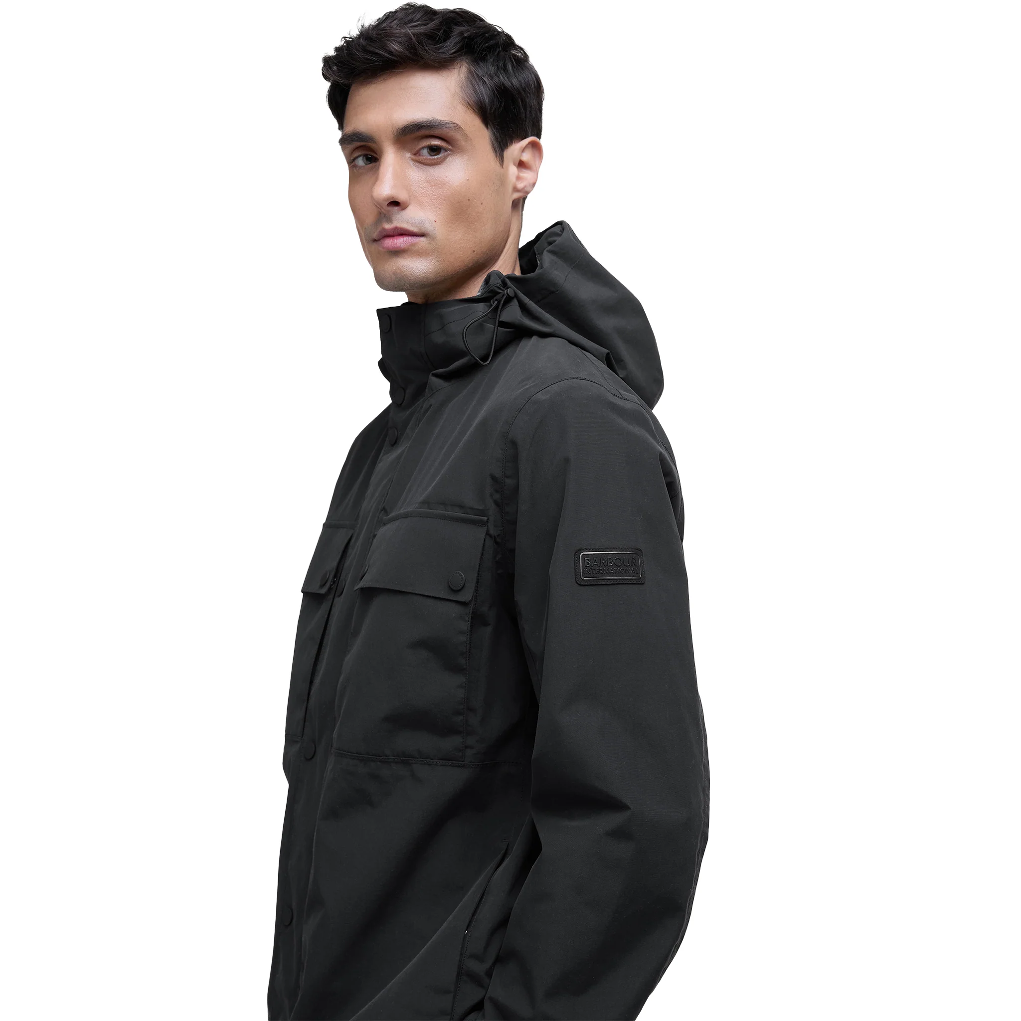 Mens Barbour International Black Cliffway Waterproof Jacket - Image 4