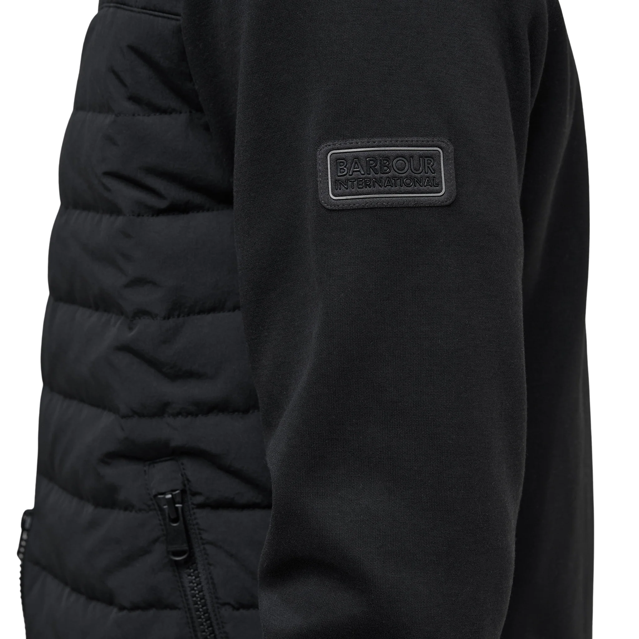 Mens Barbour International Black Collins Baffle Quilted Sweat Jacket - Image 4