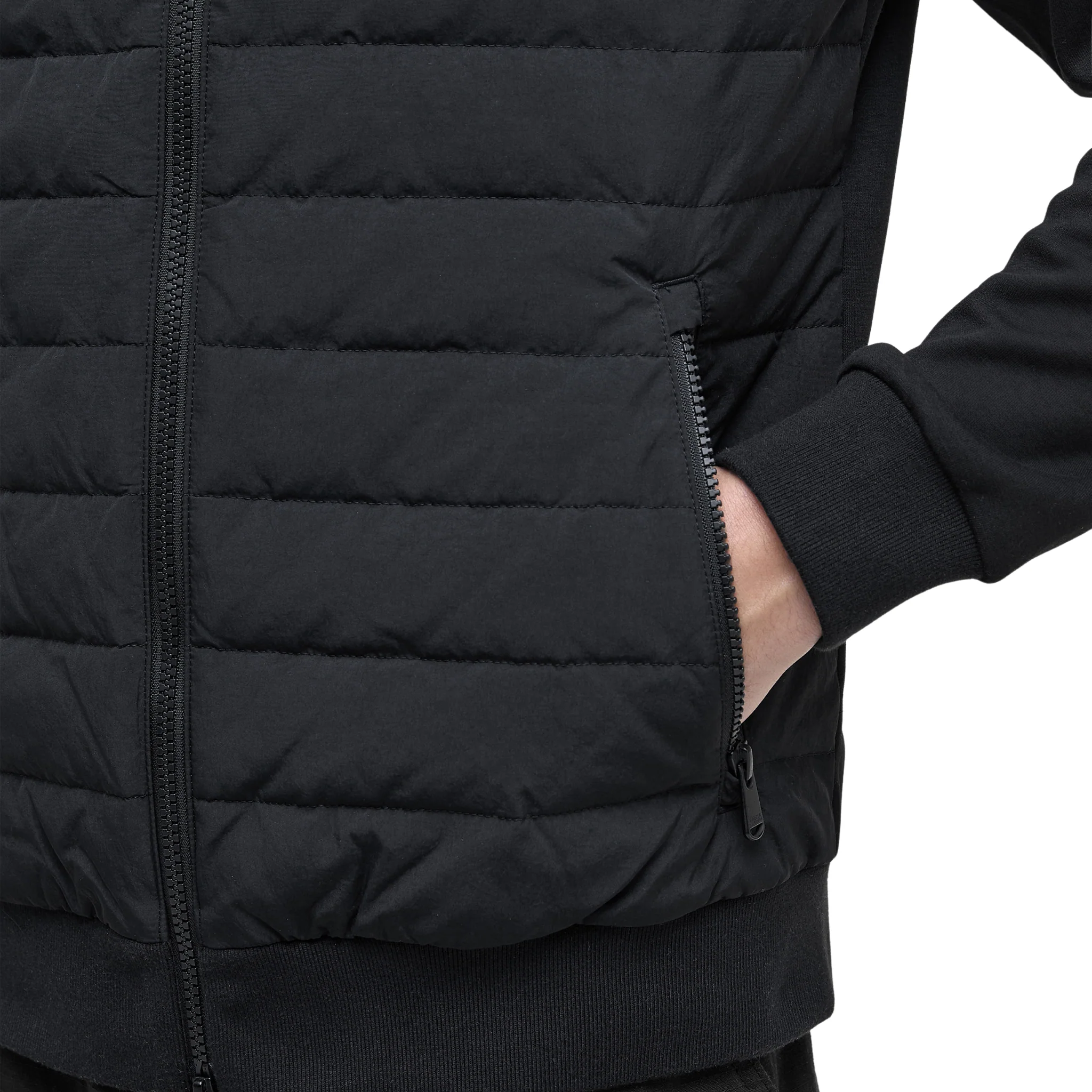 Mens Barbour International Black Collins Baffle Quilted Sweat Jacket - Image 5