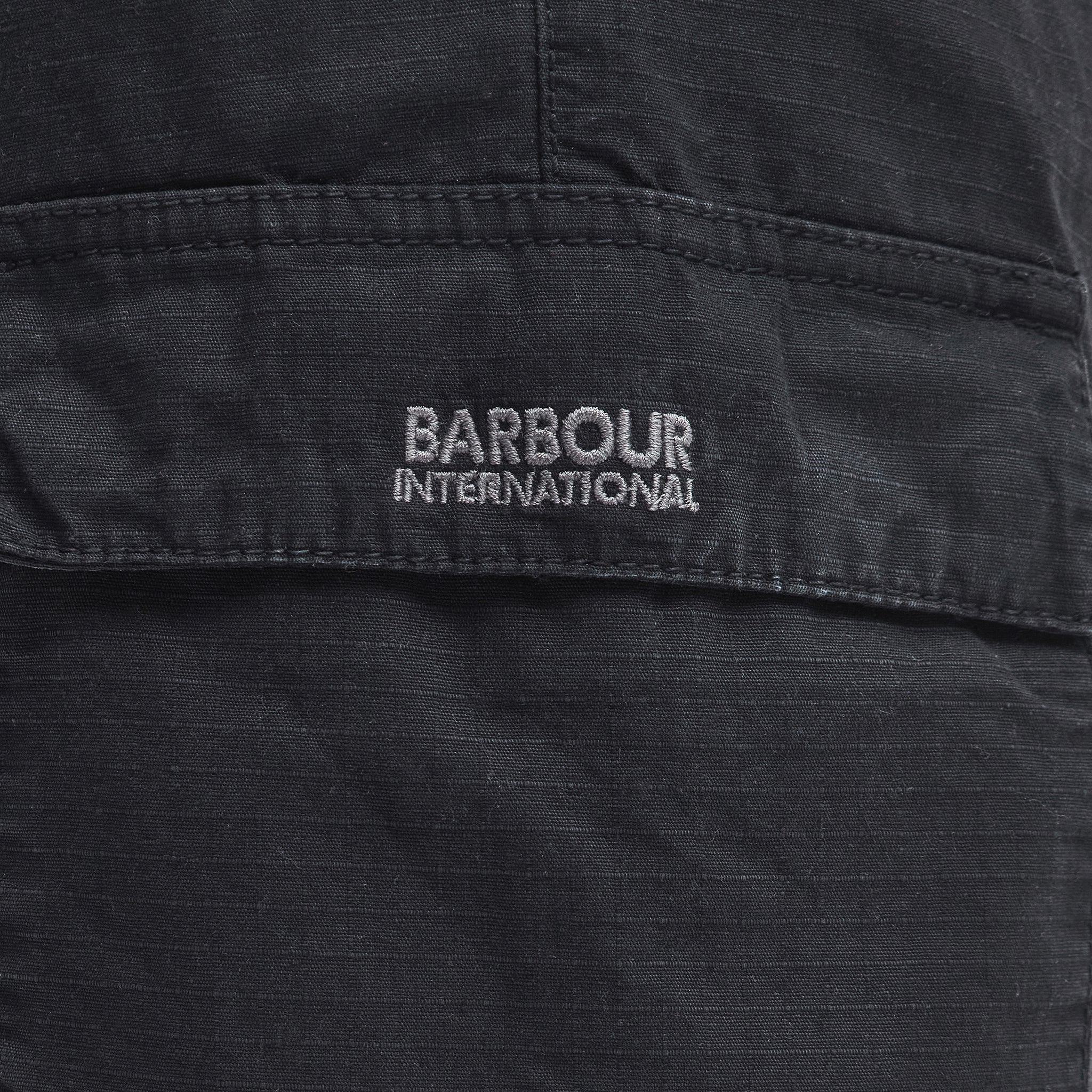 Mens Barbour International Black Ripstop Cargo Trousers - Image 4