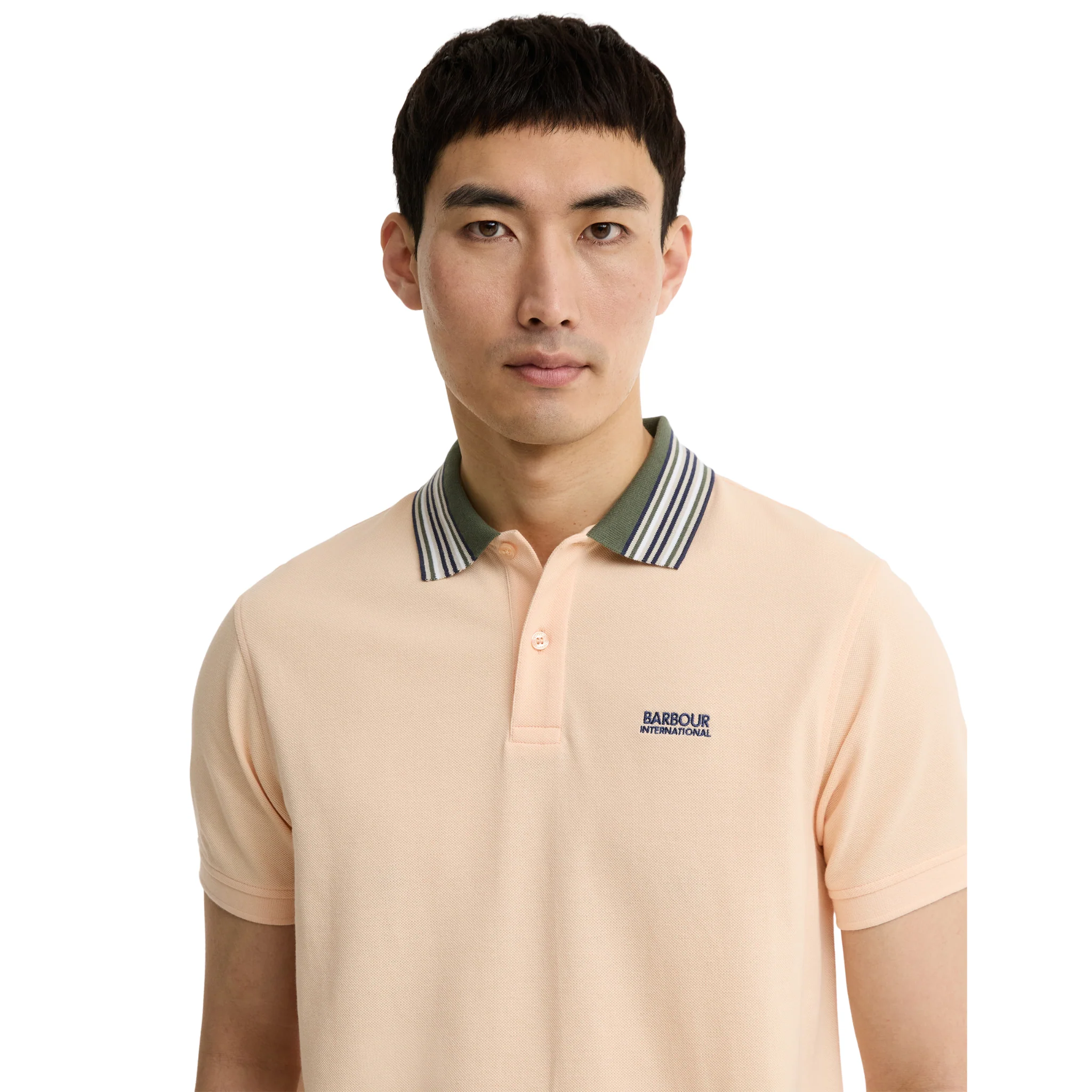 Mens Barbour International Bleached Apricot Neville S/s Polo Shirt - Image 3