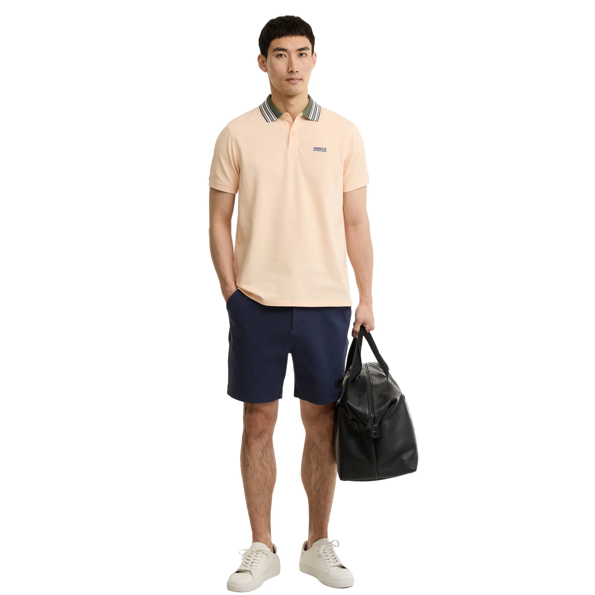 Mens Barbour International Bleached Apricot Neville S/s Polo Shirt - Image 5