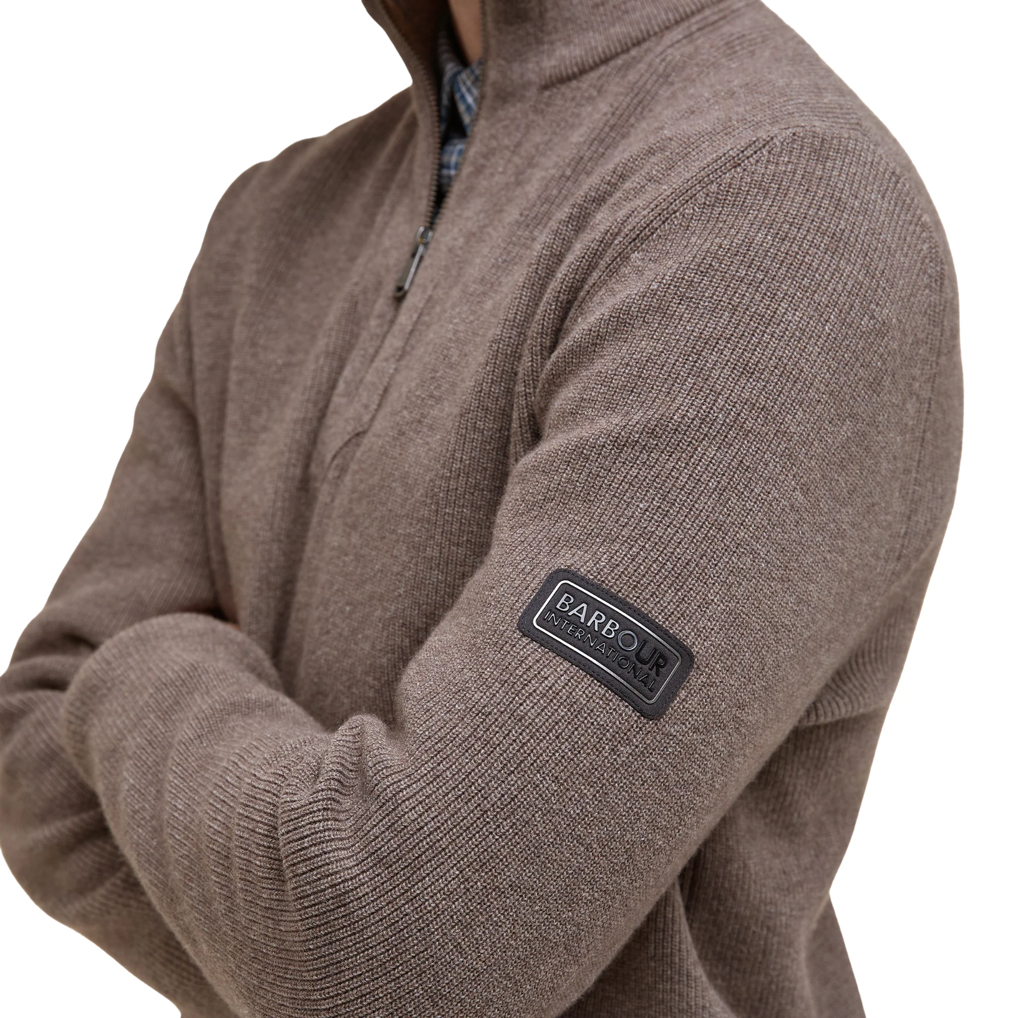 Mens Barbour International Brindle Crawley Funnel Neck Half Zip Knit - Image 2