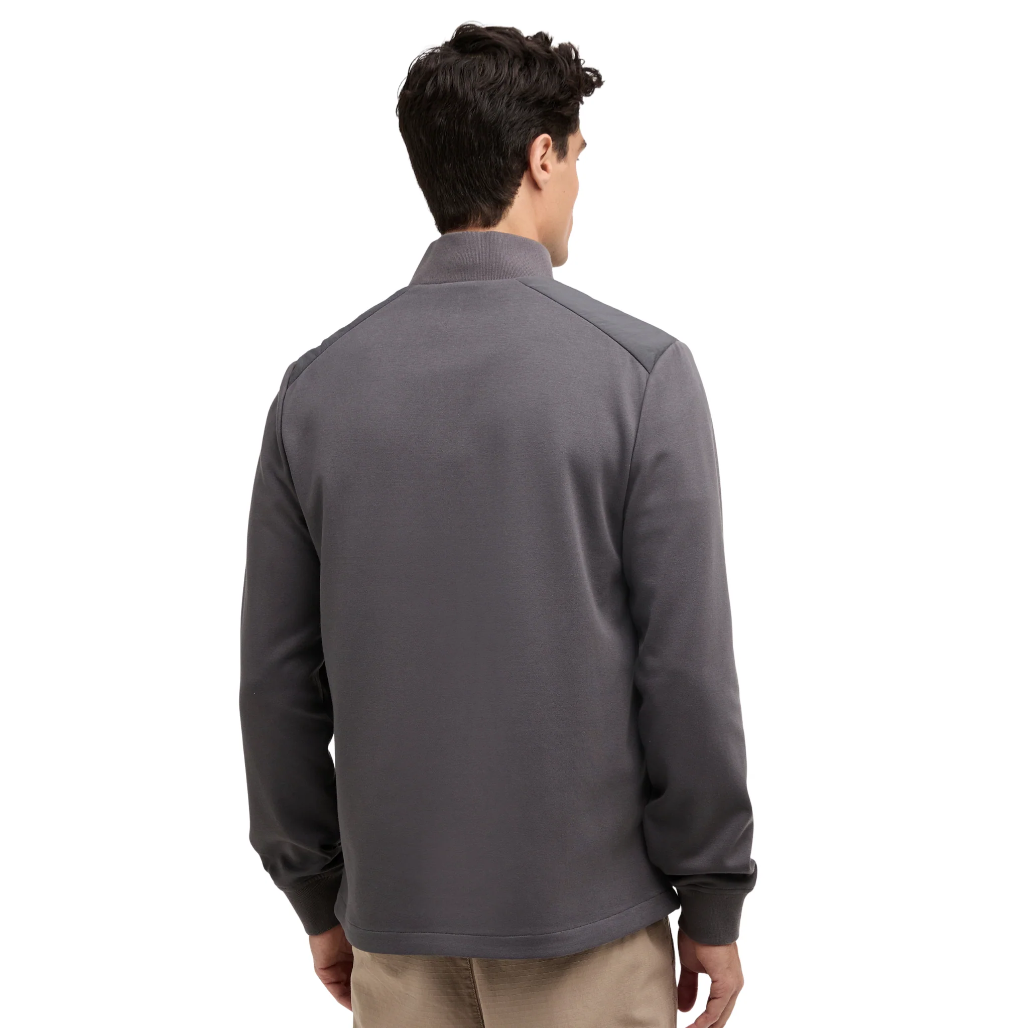 Mens Barbour International Charcoal Ethan Quilted Sweat Jacket - Image 3